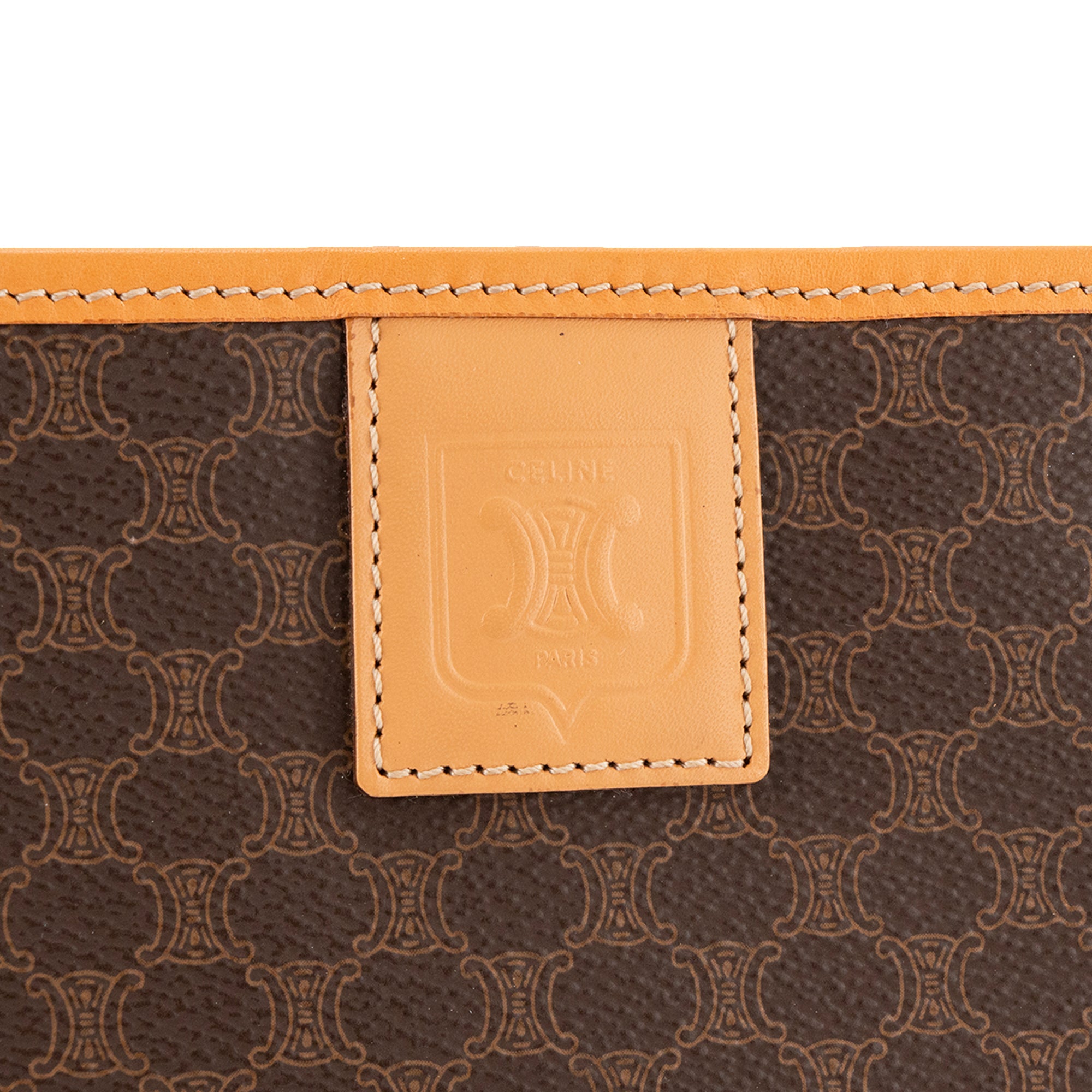CELINE - Pochette Celine en toile enduite macadam marron vintage