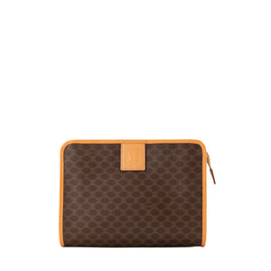 CELINE - Pochette Celine en toile enduite macadam marron vintage