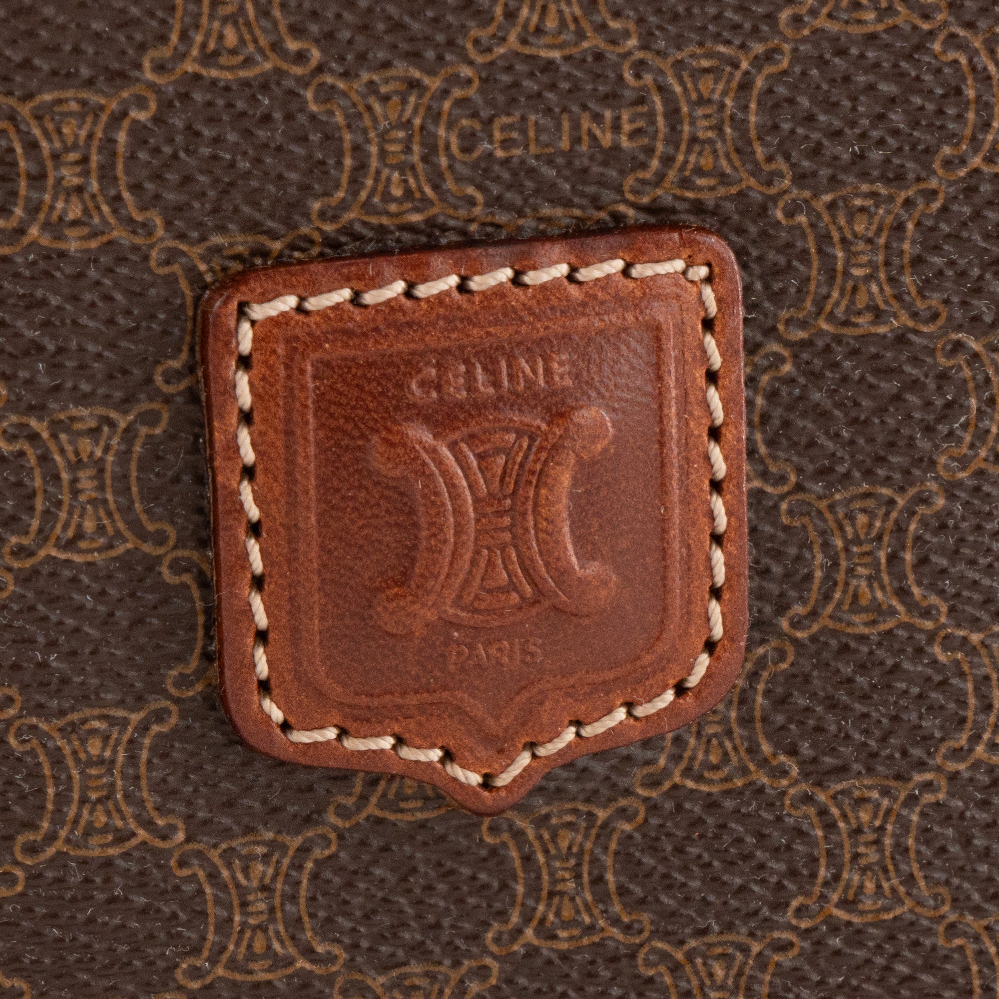 CÉLINE - Pochette Celine en toile enduite macadam marron vintage