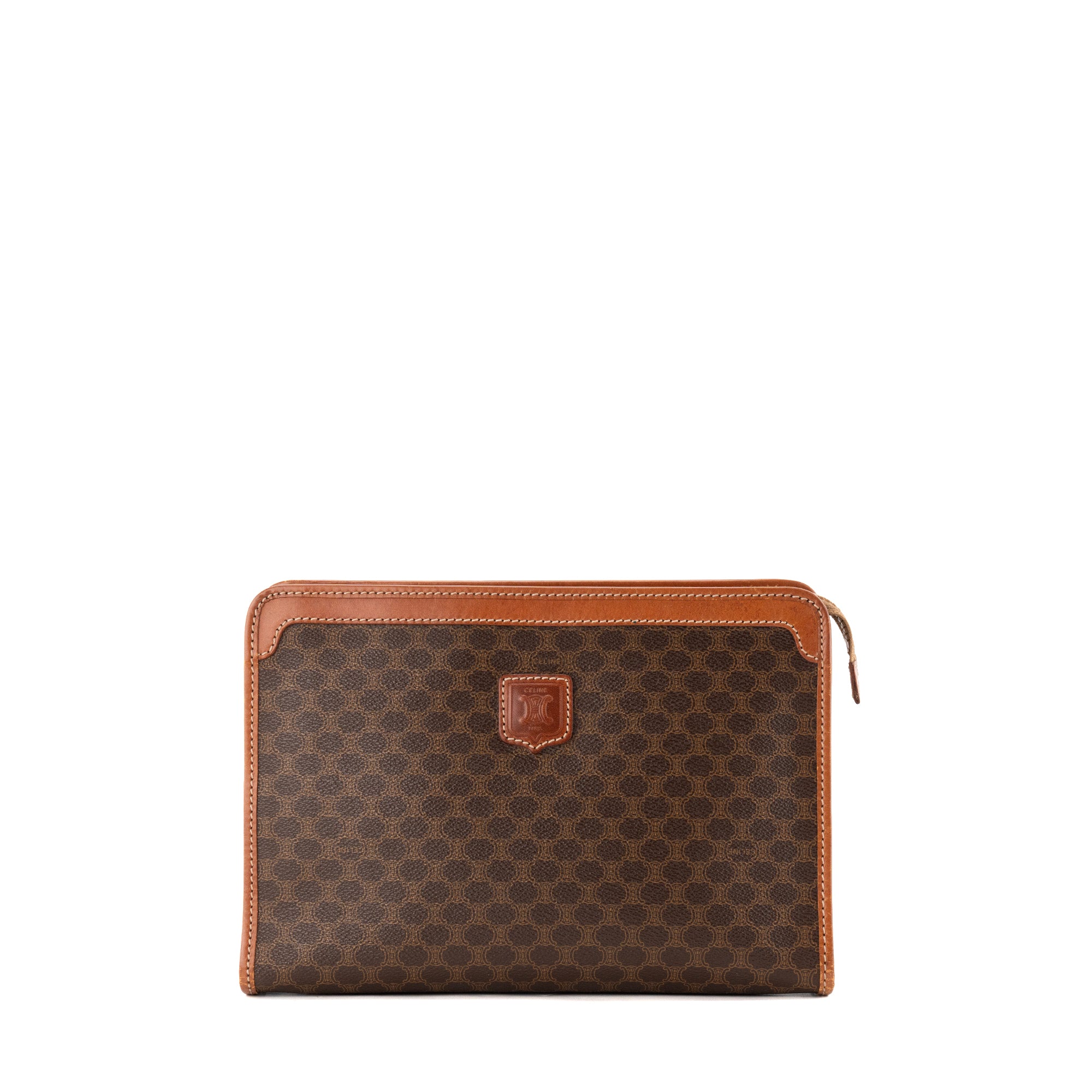 CÉLINE - Pochette Celine en toile enduite macadam marron vintage