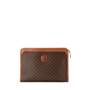 CÉLINE - Pochette Celine en toile enduite macadam marron vintage