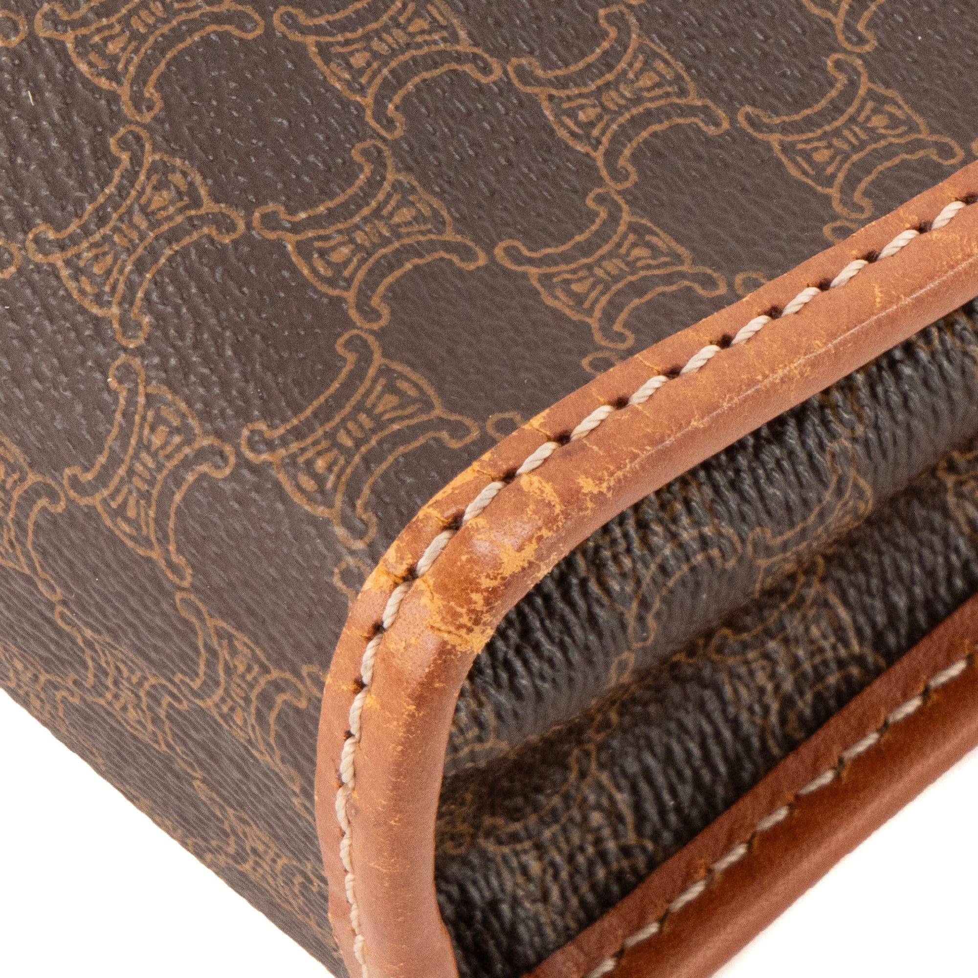 CÉLINE - Pochette Celine en toile enduite macadam marron vintage
