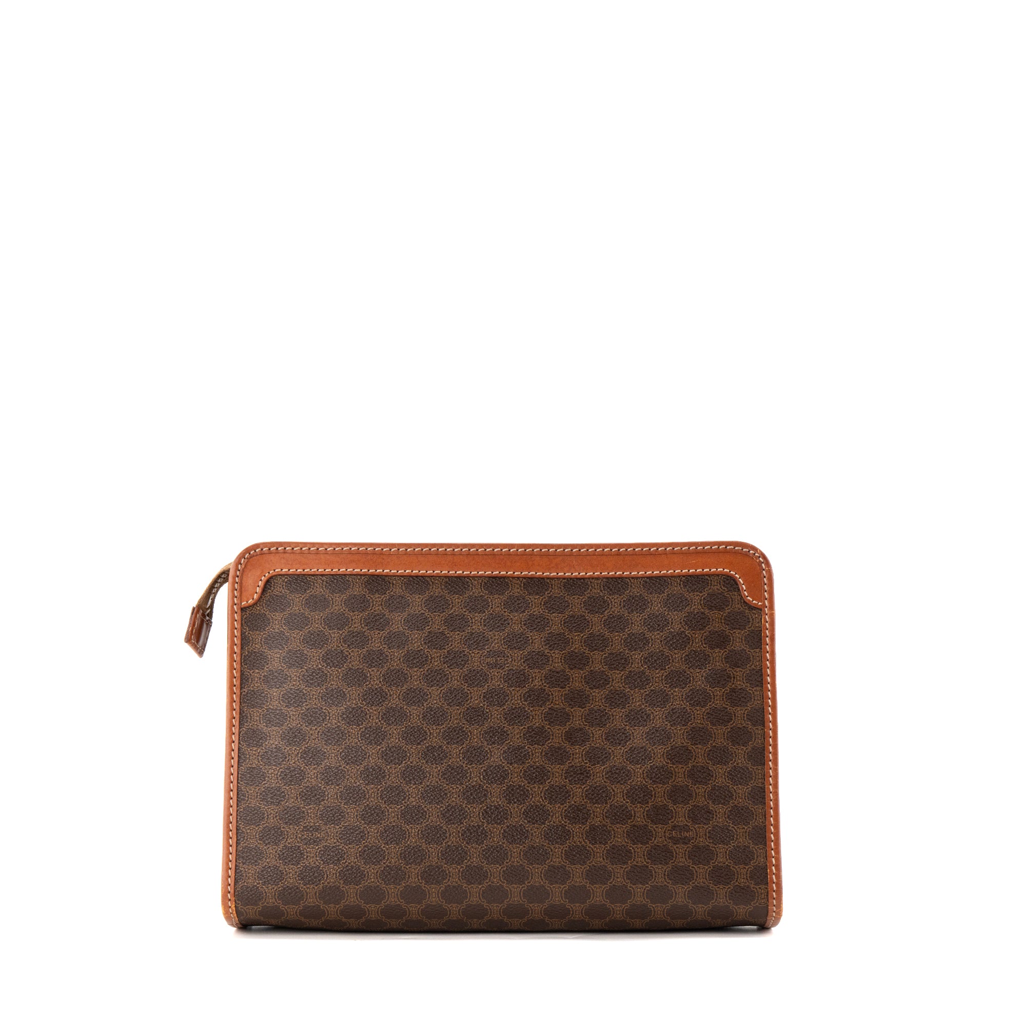 CÉLINE - Pochette Celine en toile enduite macadam marron vintage