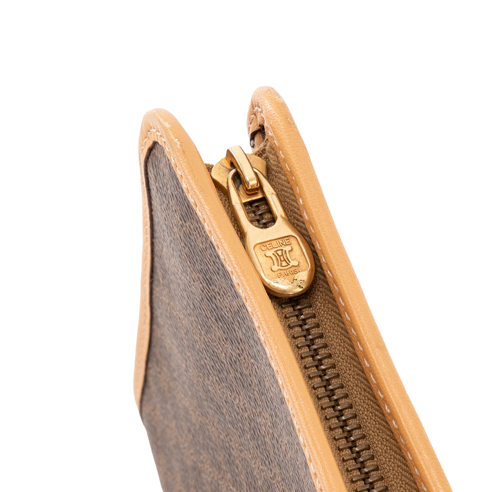 CELINE - Pochette Celine en toile enduite macadam marron vintage