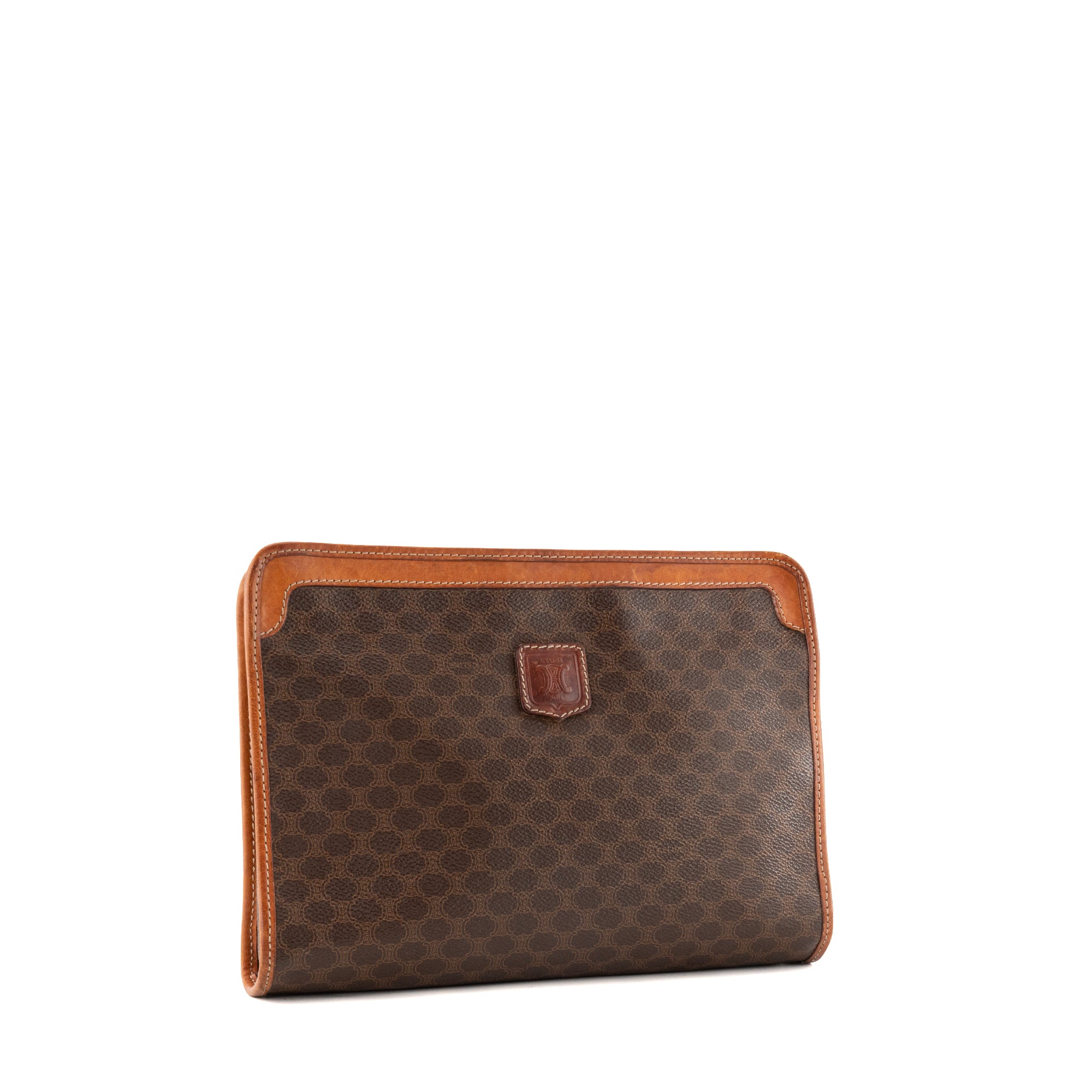 CÉLINE - Pochette Celine en toile enduite macadam marron vintage