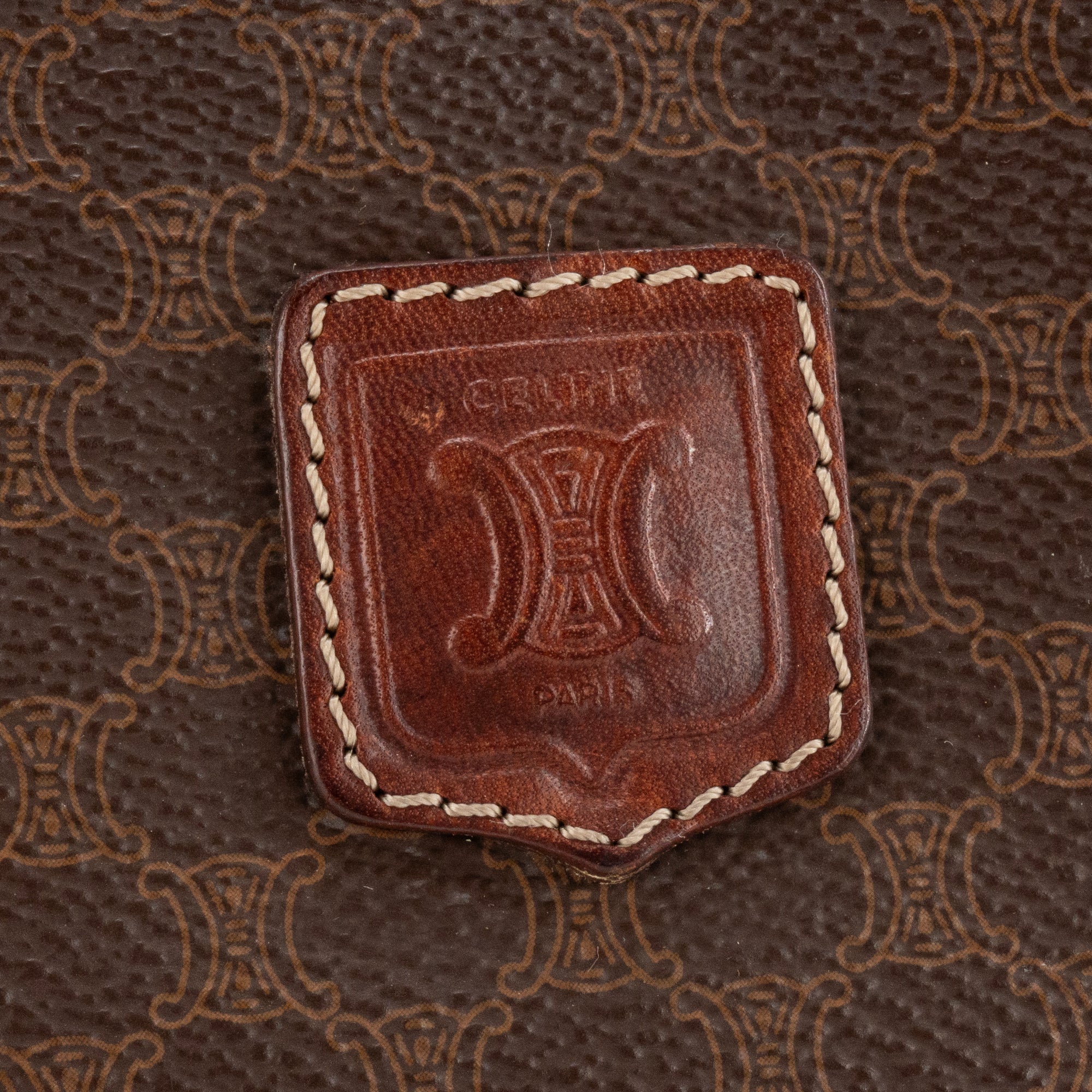 CÉLINE - Pochette Celine en toile enduite macadam marron vintage