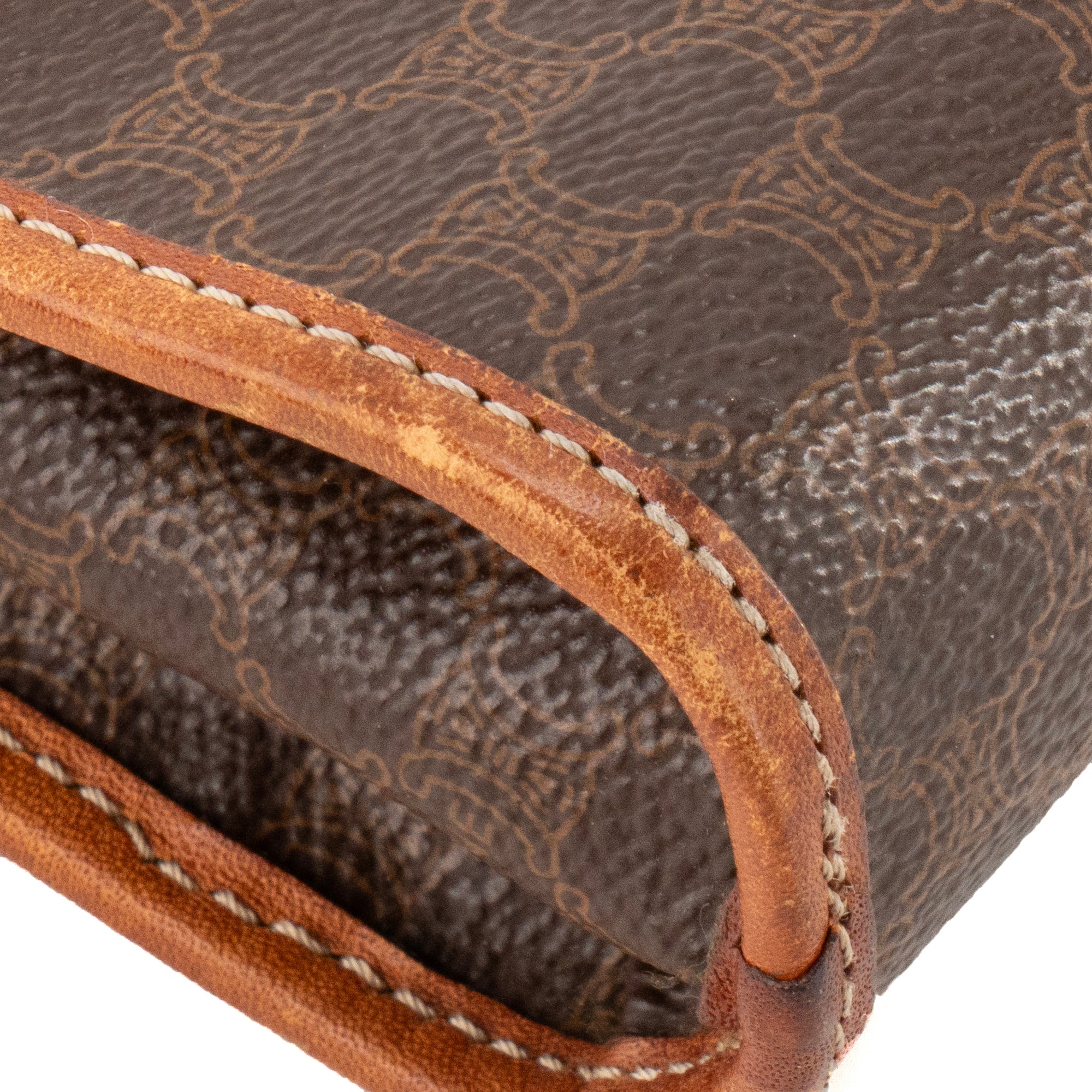CÉLINE - Pochette Celine en toile enduite macadam marron vintage