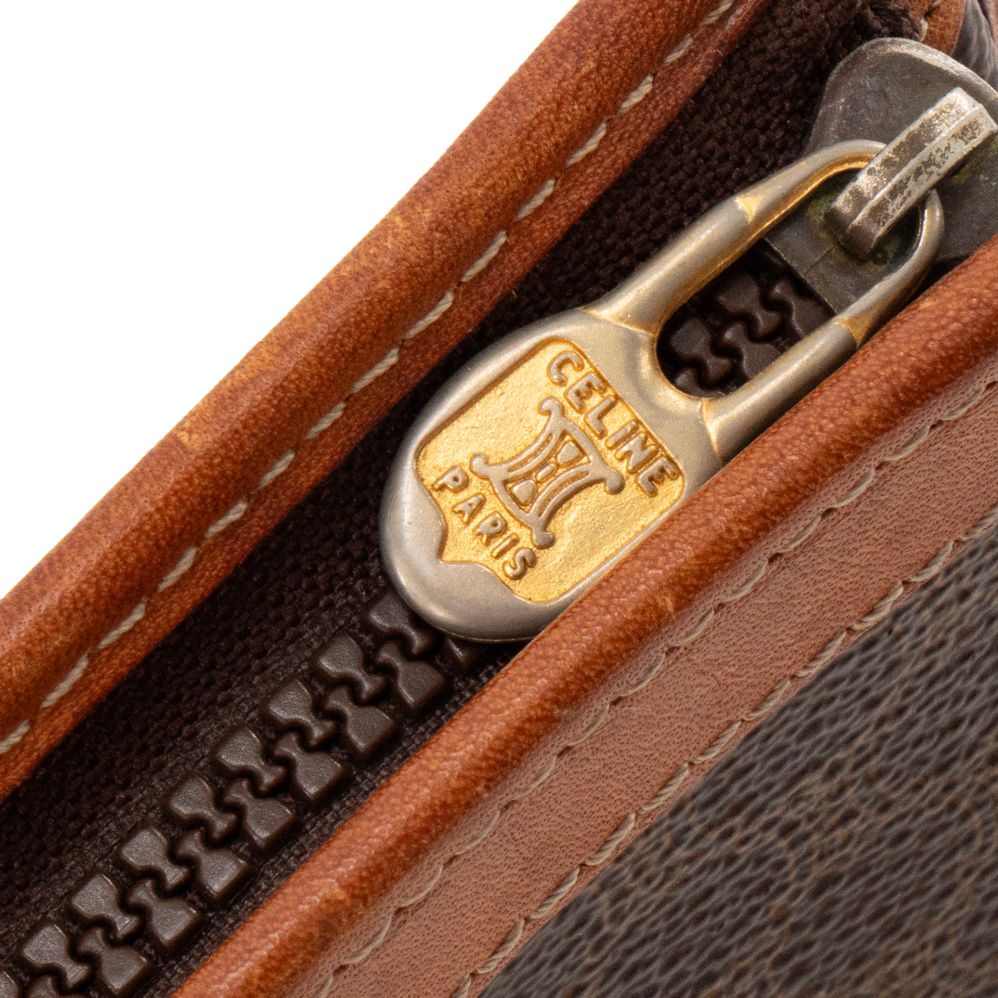 CÉLINE - Pochette Celine en toile enduite macadam marron vintage
