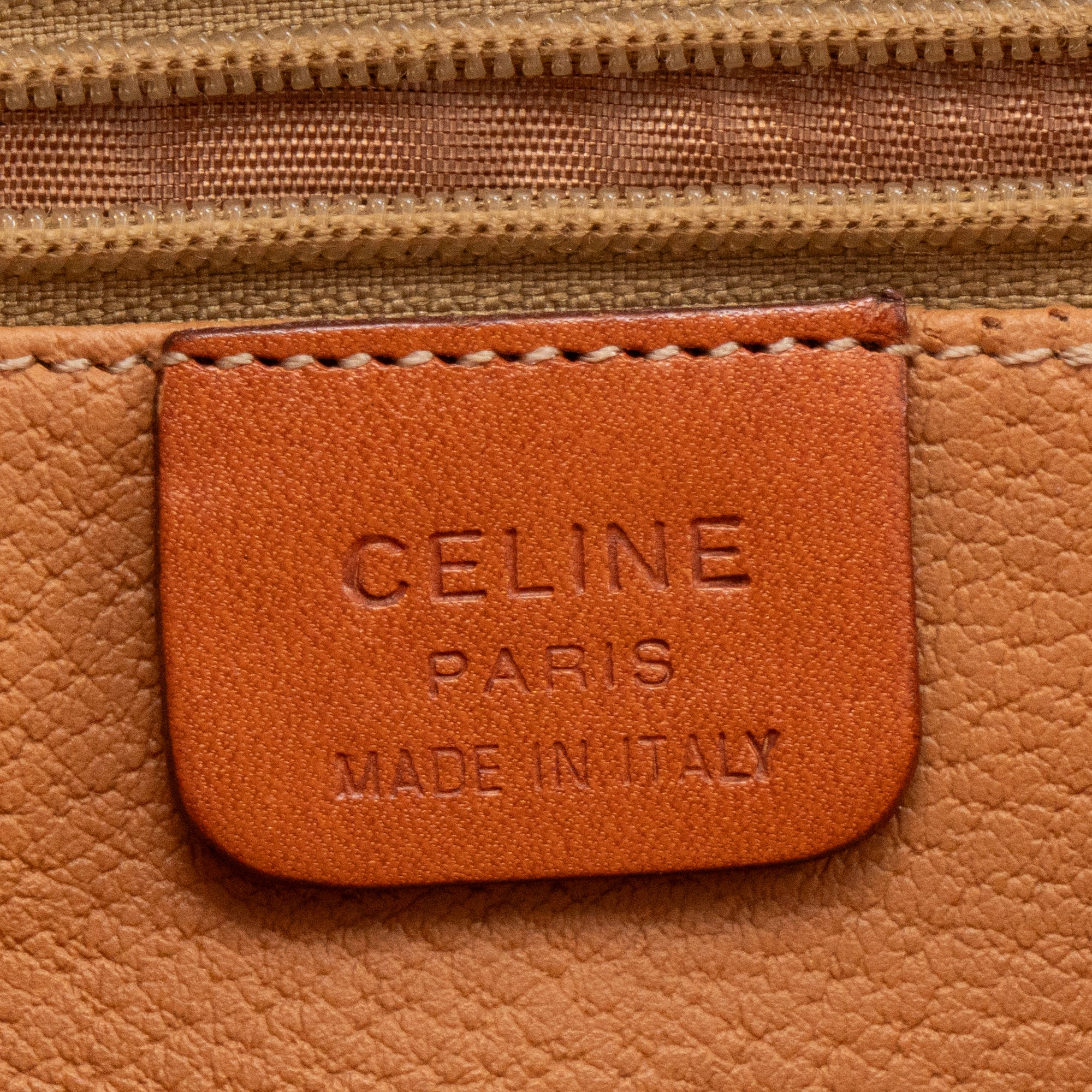 CELINE - Pochette Céline en toile enduite macadam marron vintage