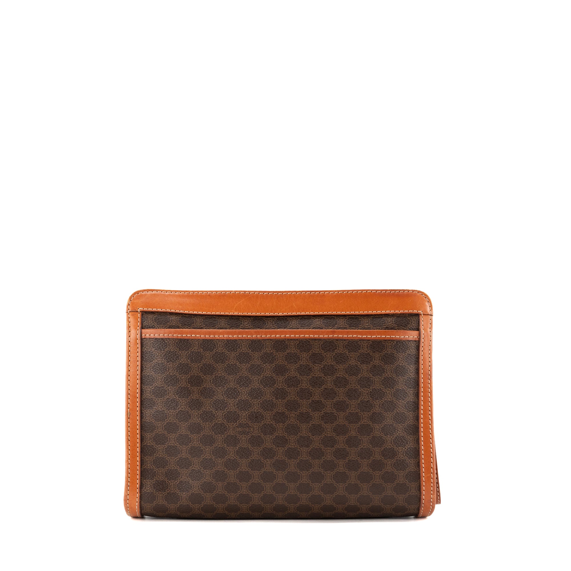 CELINE - Pochette Céline en toile enduite macadam marron vintage