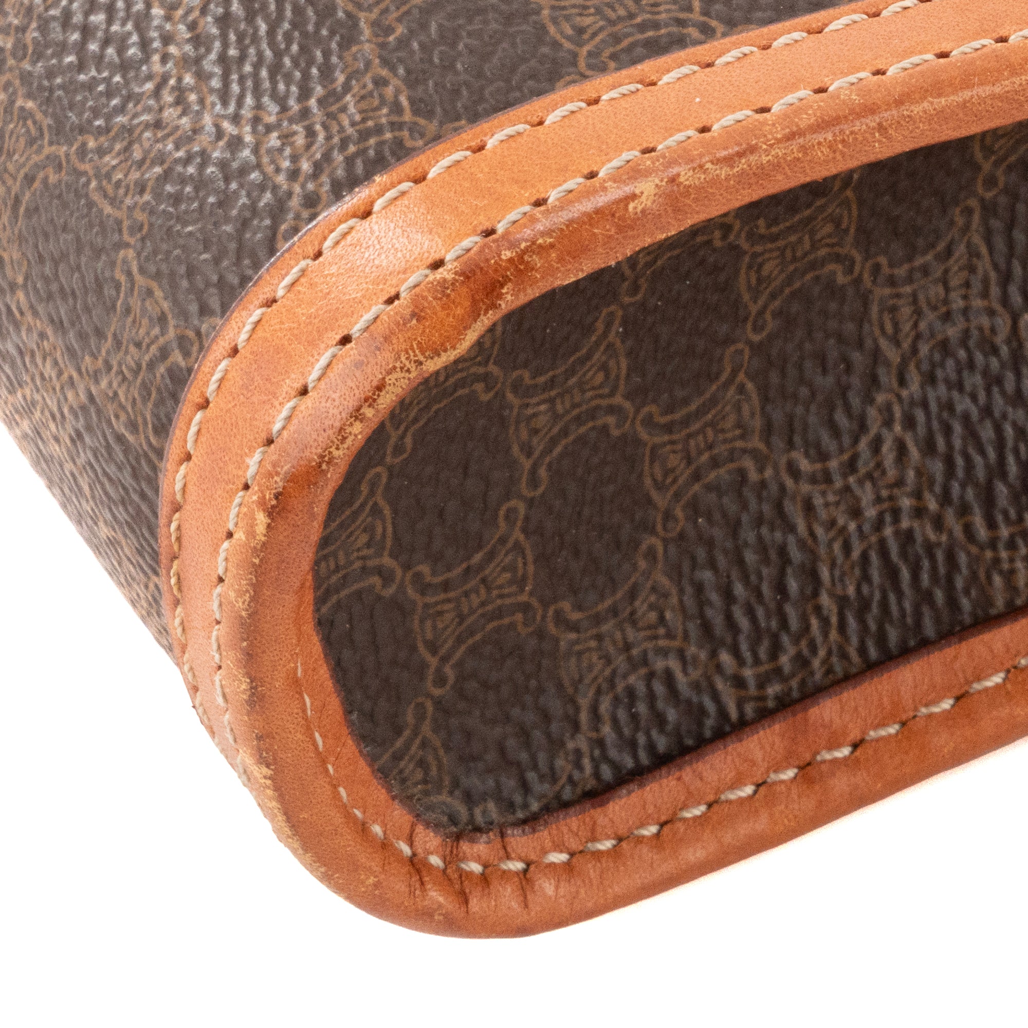CELINE - Pochette Céline en toile enduite macadam marron vintage