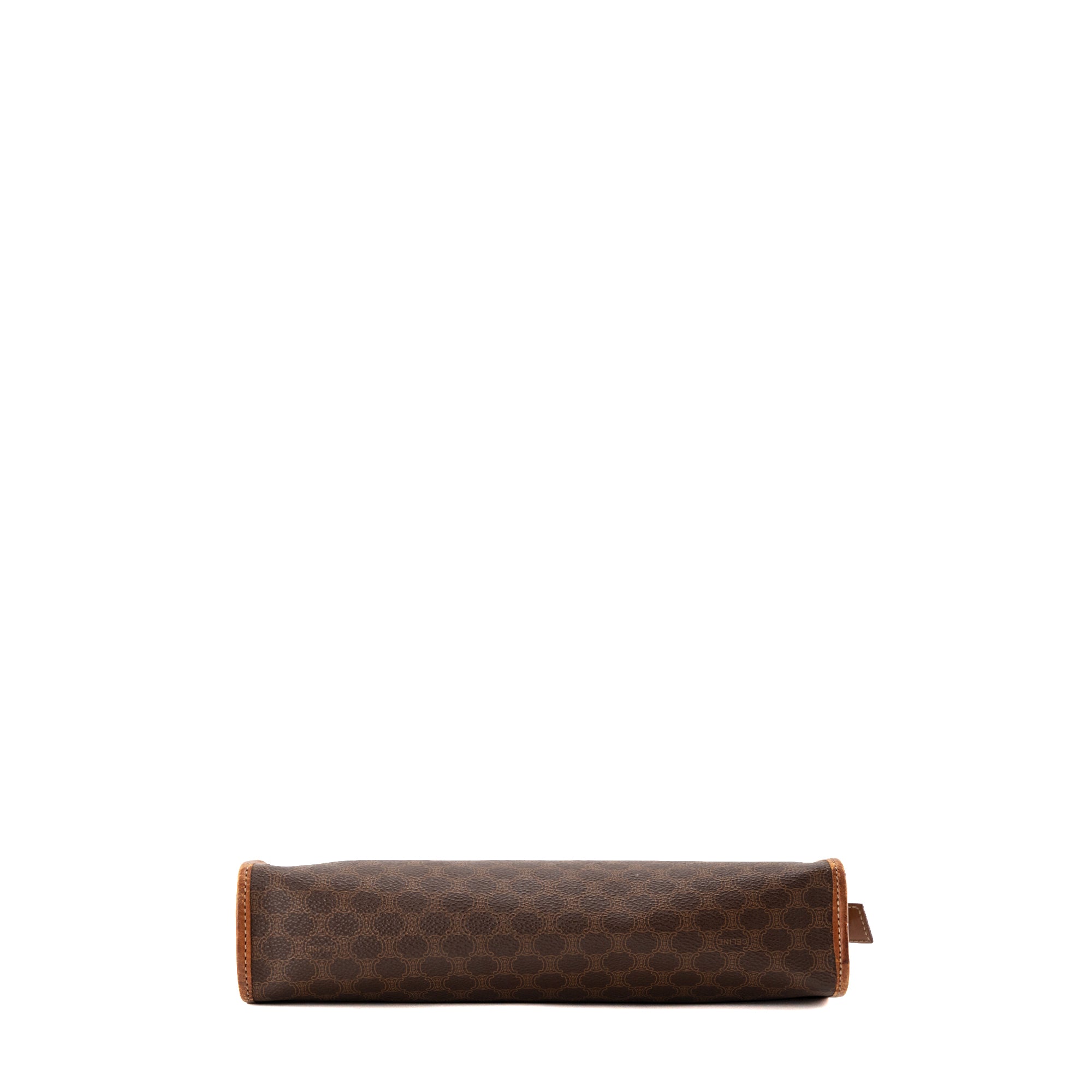CELINE - Brown Canvas Pouch 26cm with Two-Tone Buckle M13