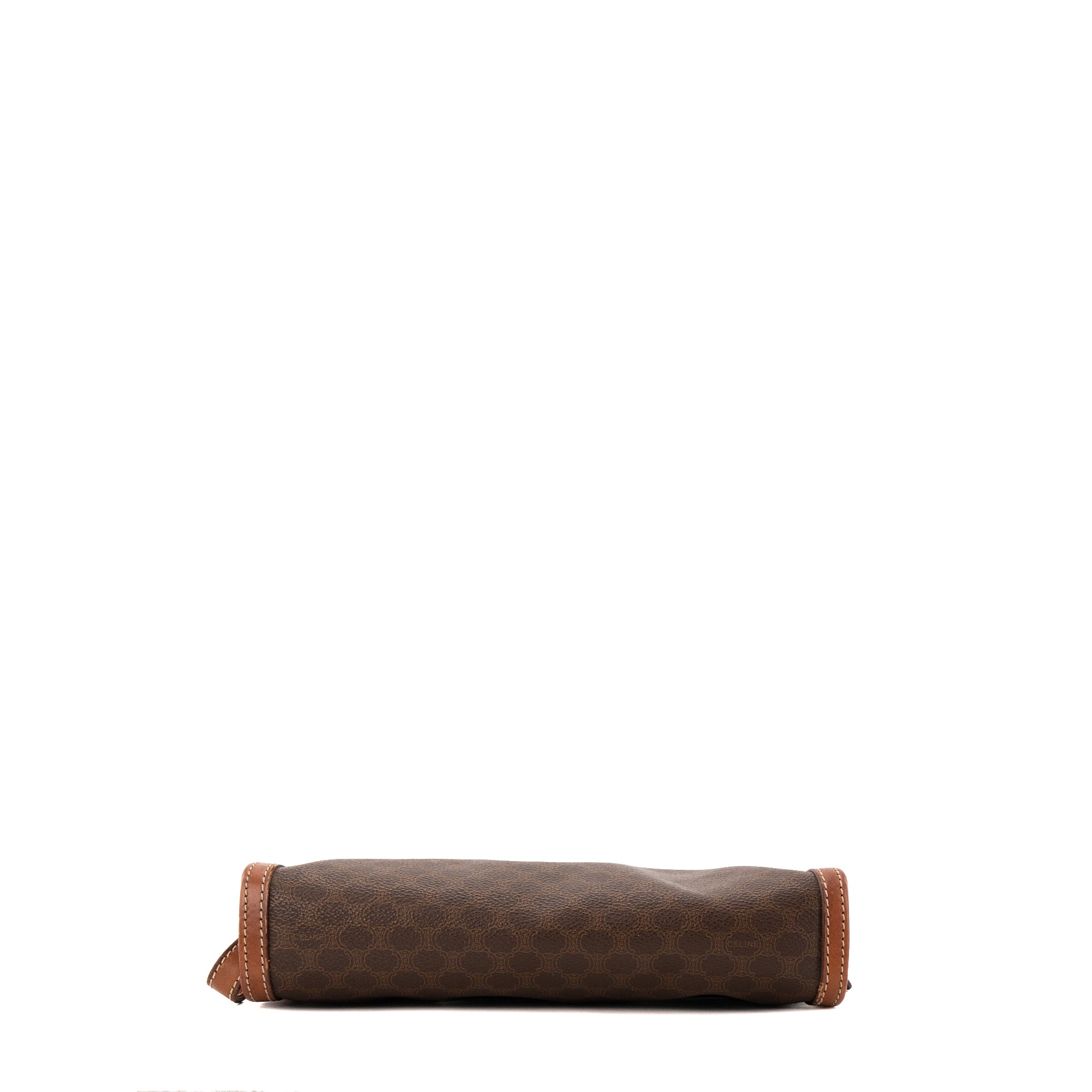 CELINE - Pochette Celine en toile enduite macadam marron vintage