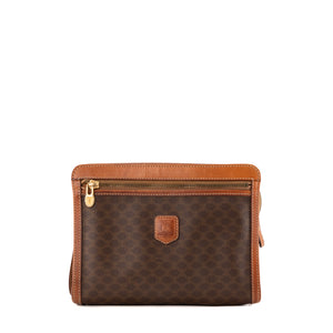 CELINE - Pochette Celine en toile enduite macadam marron vintage
