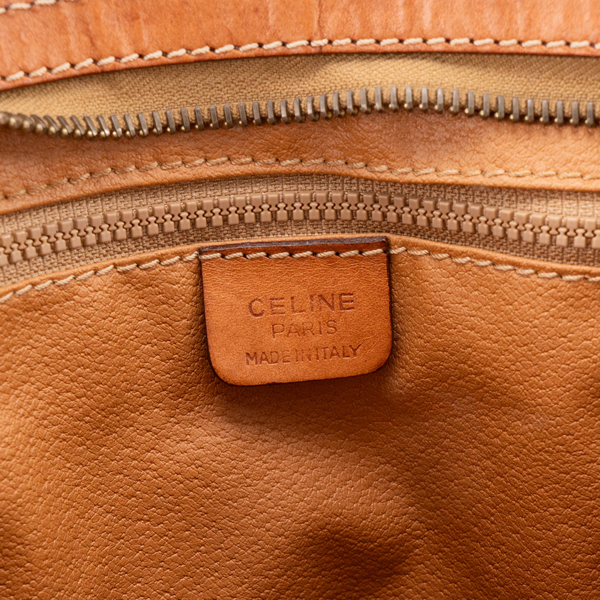 CELINE - Pochette Celine en toile enduite macadam marron vintage