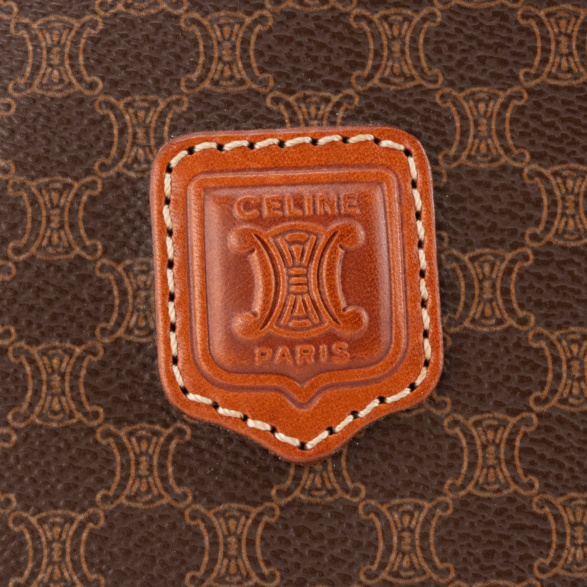 CÉLINE - Pochette Celine en toile enduite macadam marron vintage