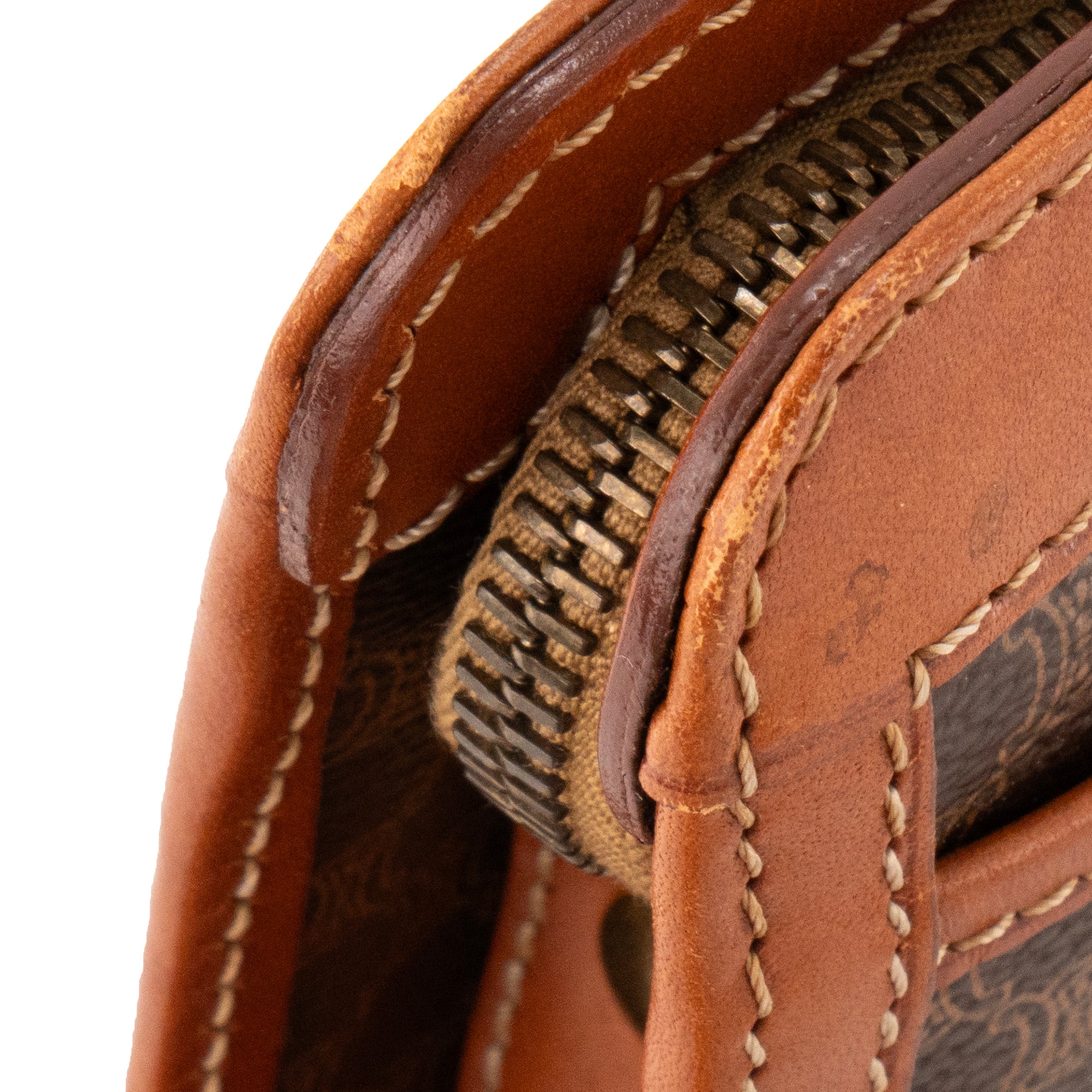 CÉLINE - Pochette Celine en toile enduite macadam marron vintage