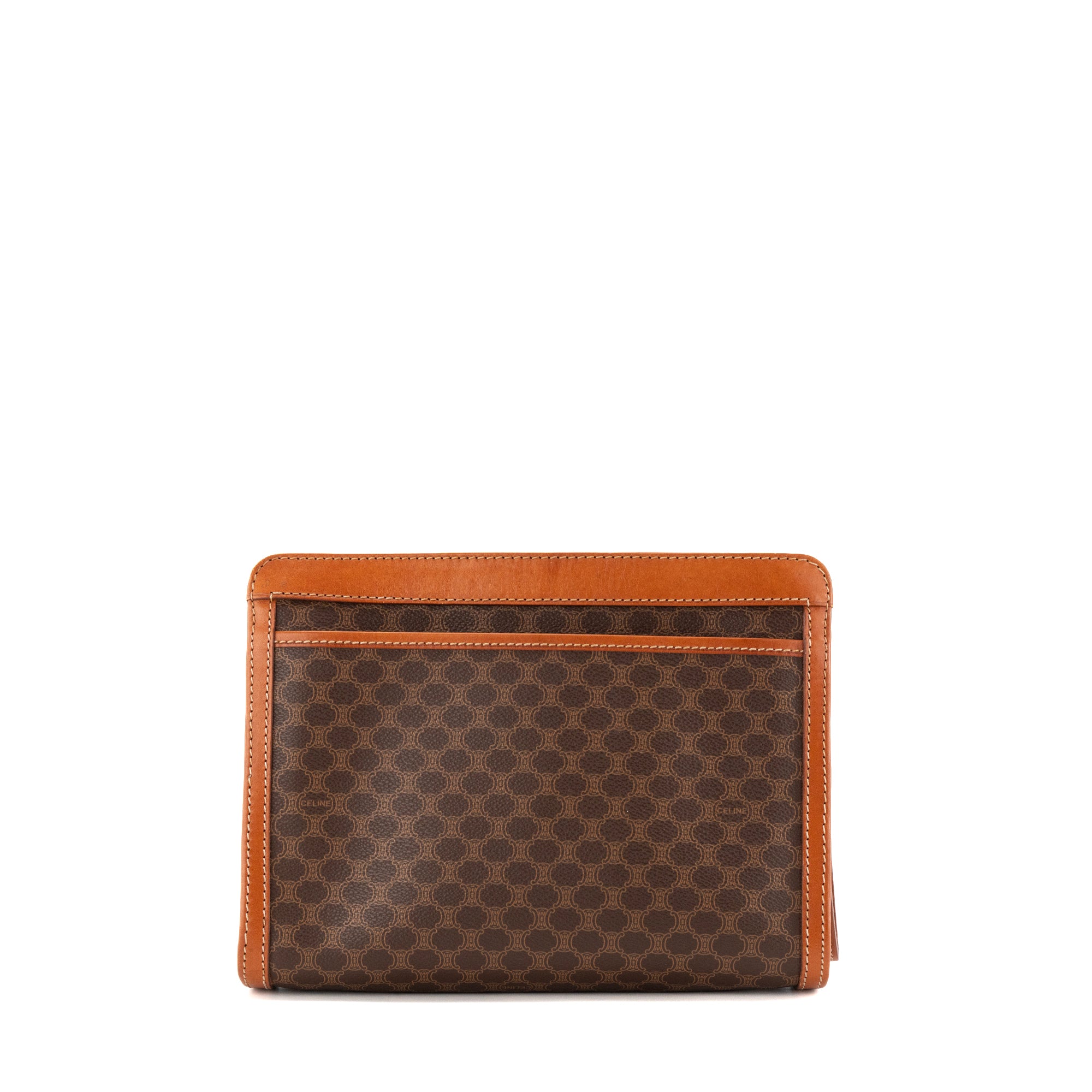 CÉLINE - Pochette Celine en toile enduite macadam marron vintage