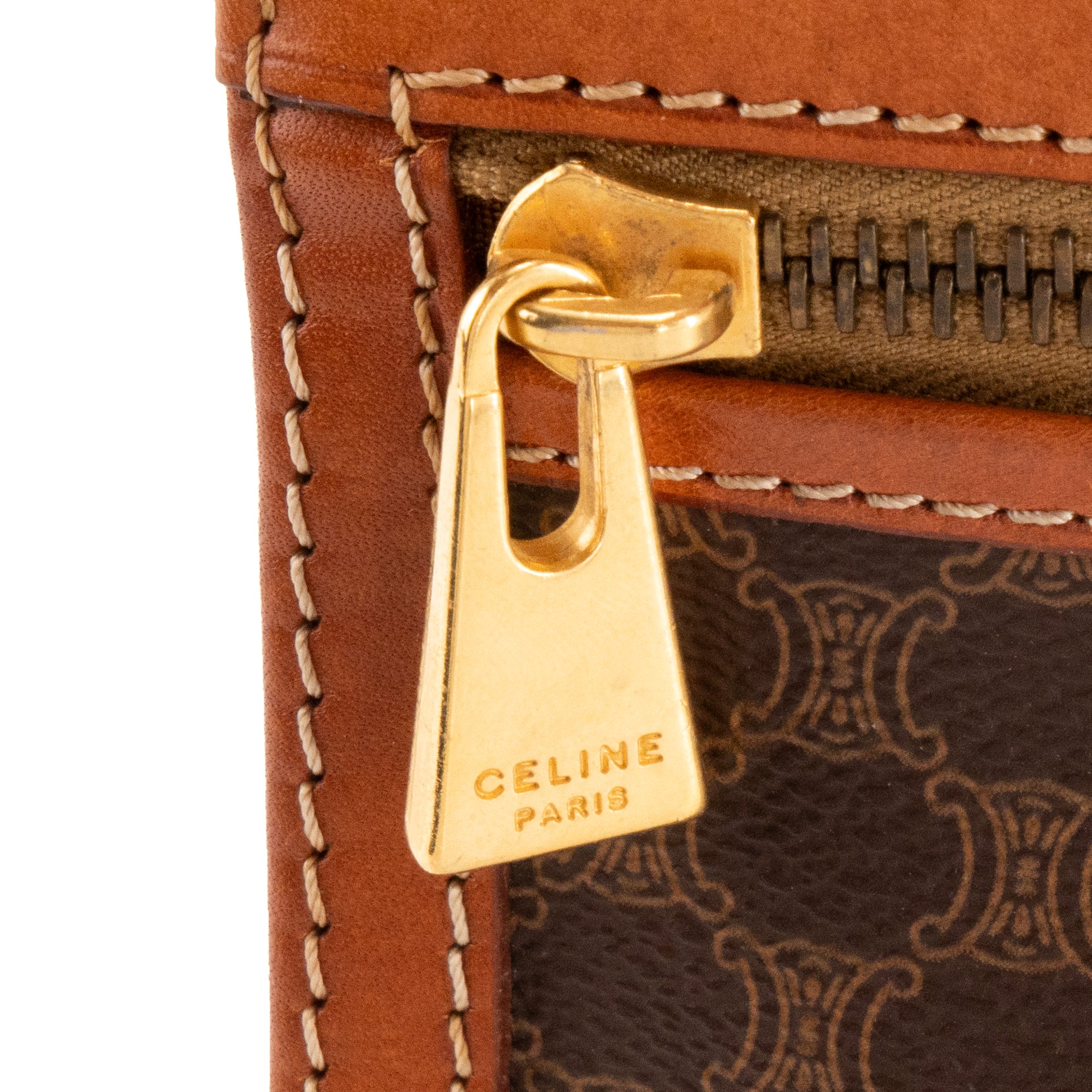 CÉLINE - Pochette Celine en toile enduite macadam marron vintage