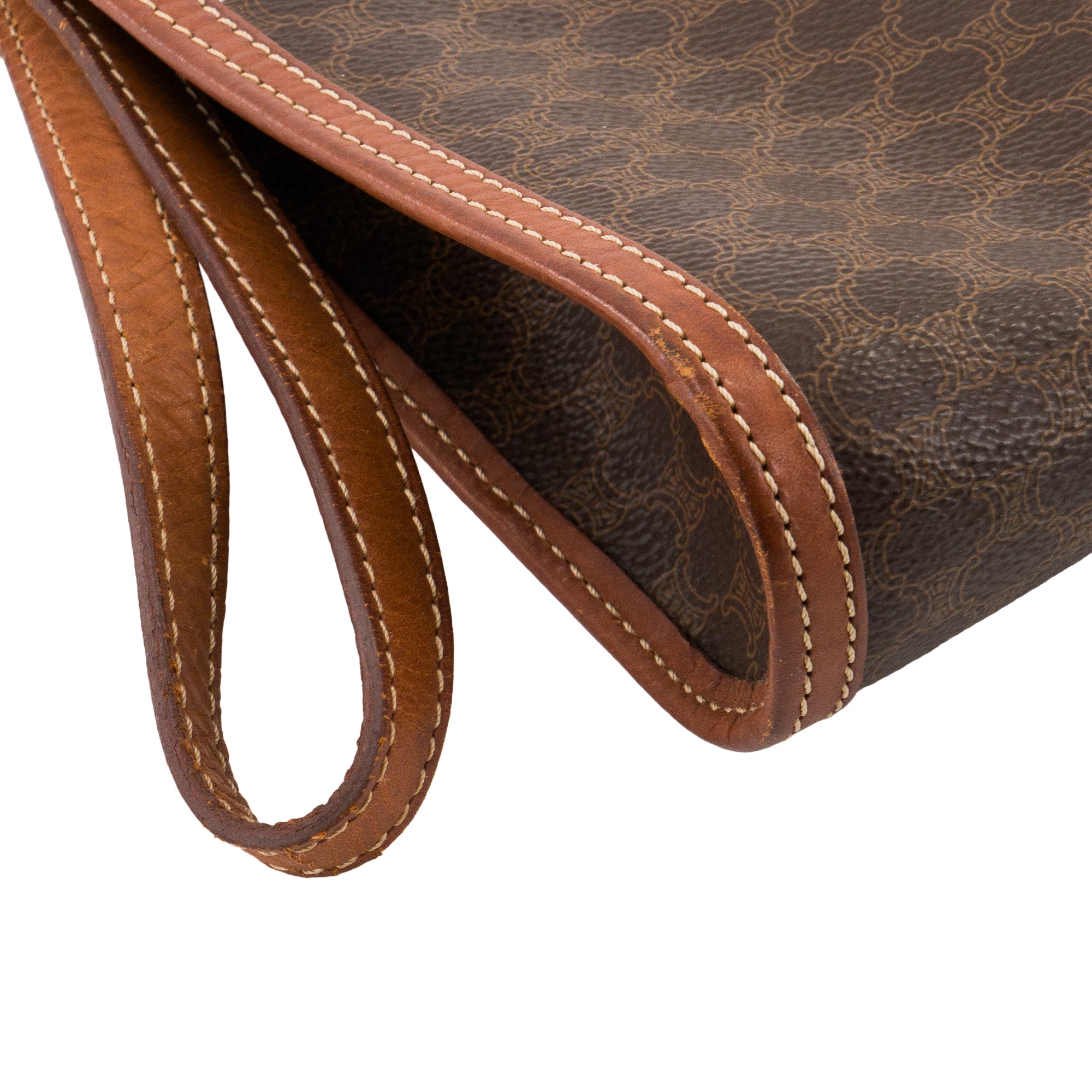 CÉLINE - Pochette Celine en toile enduite macadam marron vintage