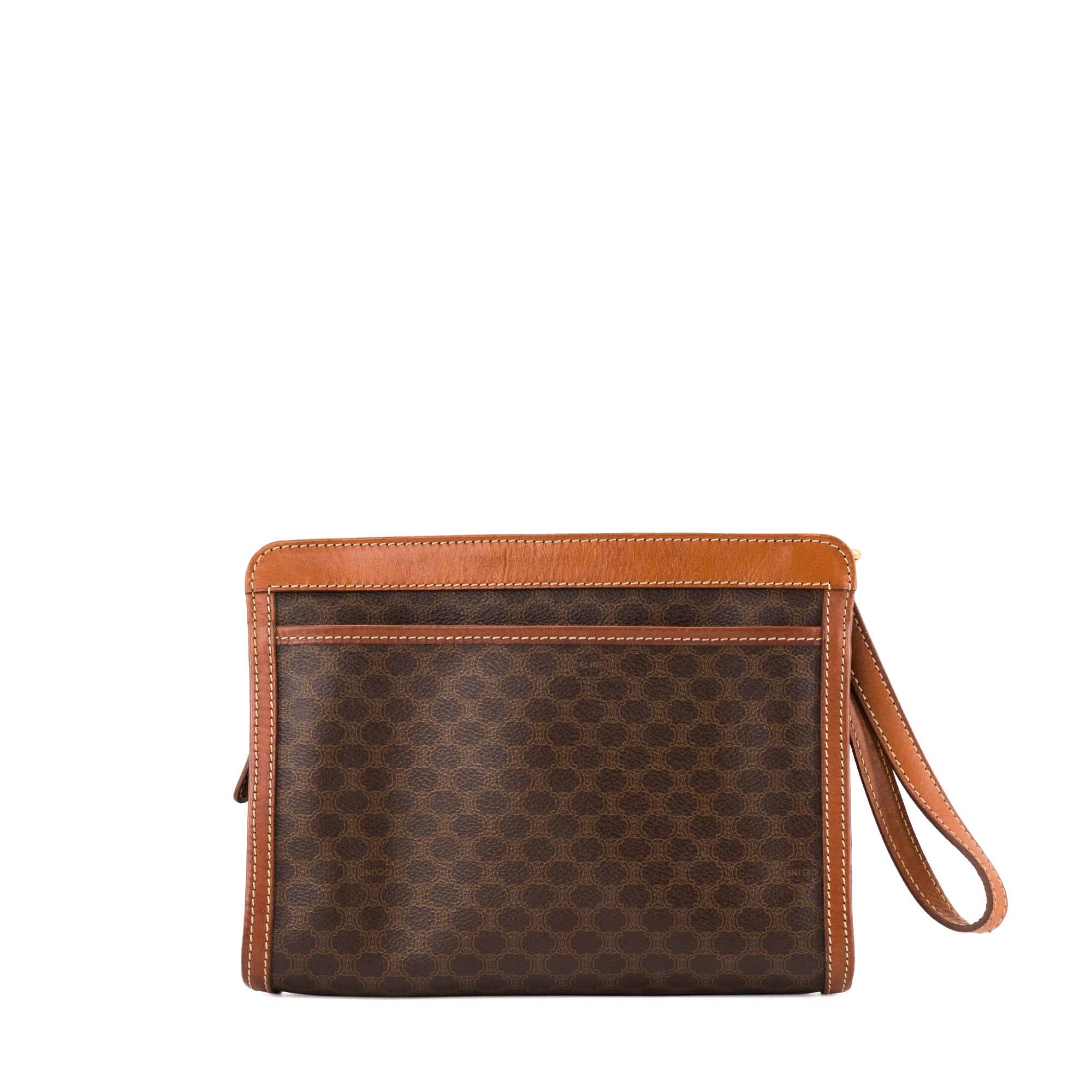 CÉLINE - Pochette Celine en toile enduite macadam marron vintage
