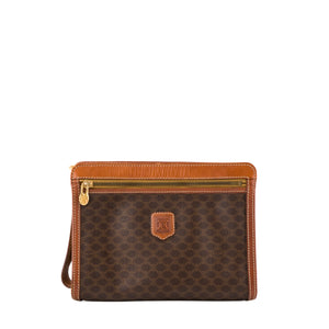 CÉLINE - Pochette Celine en toile enduite macadam marron vintage