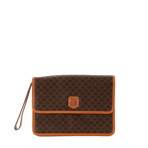 CELINE - Pochette Celine en toile enduite macadam marron vintage
