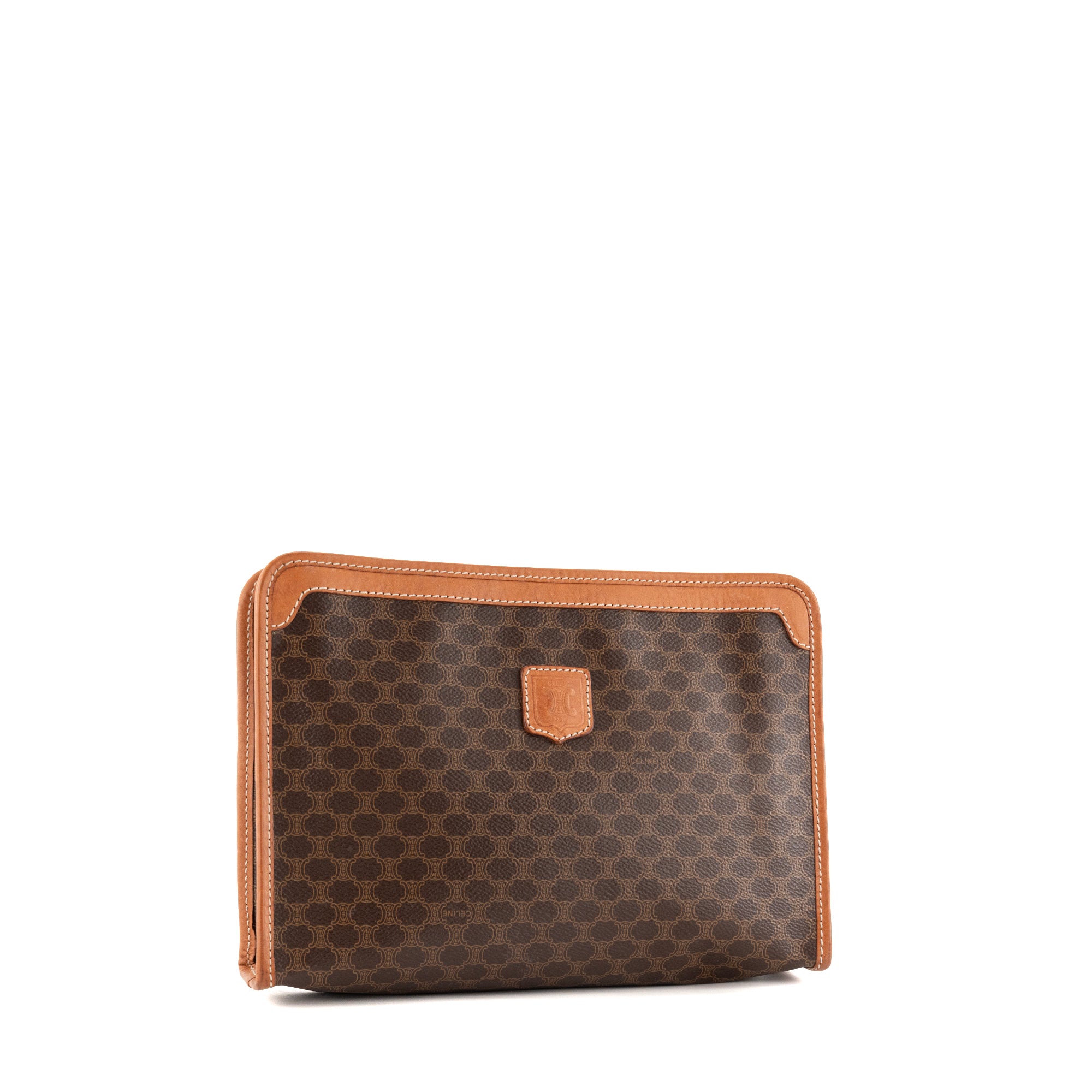 CÉLINE - Pochette Celine en toile enduite macadam marron vintage