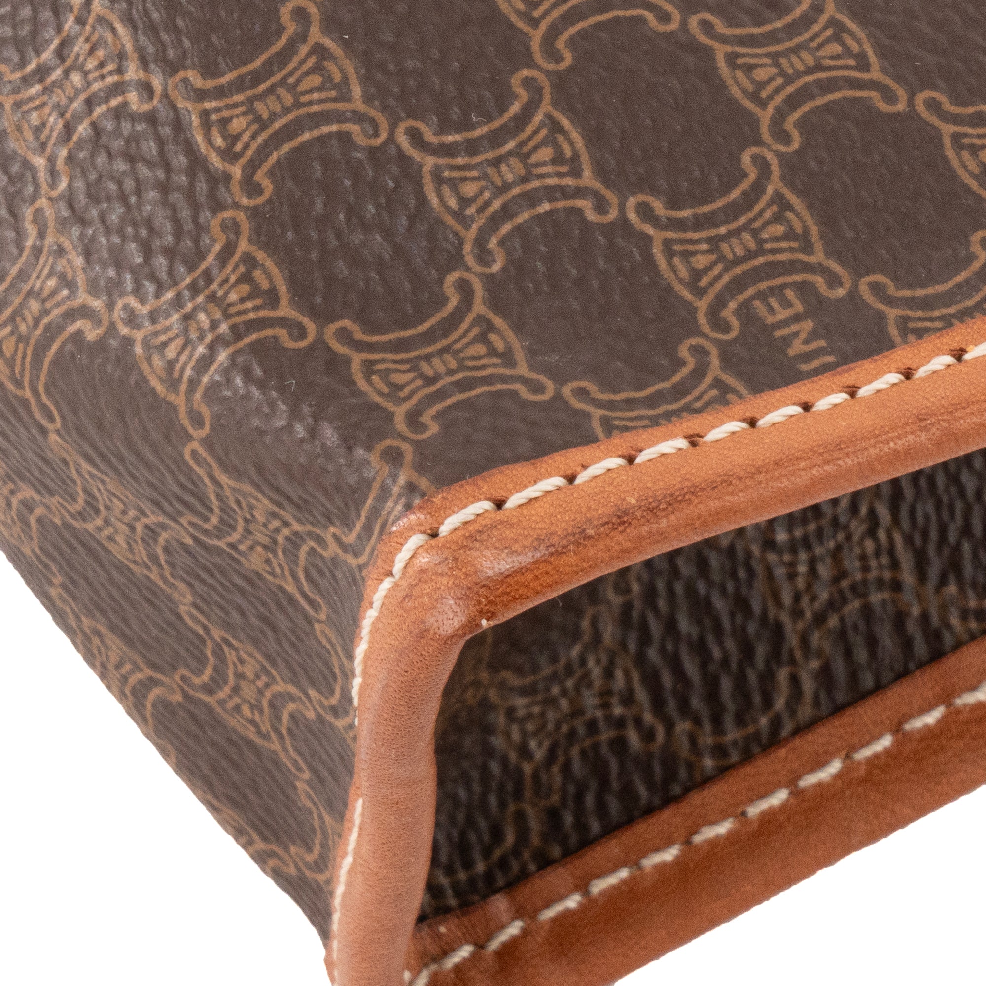 CÉLINE - Pochette Celine en toile enduite macadam marron vintage