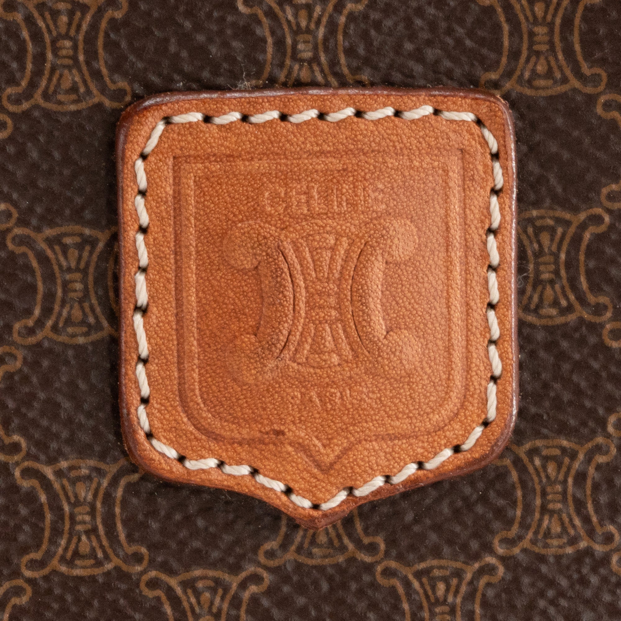 CÉLINE - Pochette Celine en toile enduite macadam marron vintage