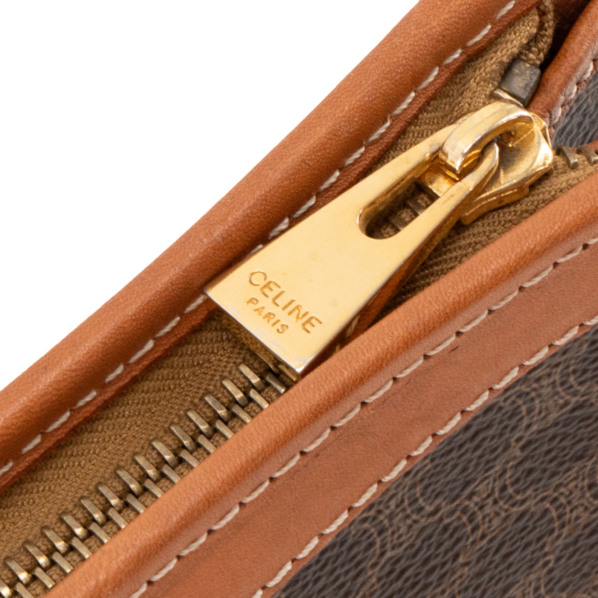 CÉLINE - Pochette Celine en toile enduite macadam marron vintage