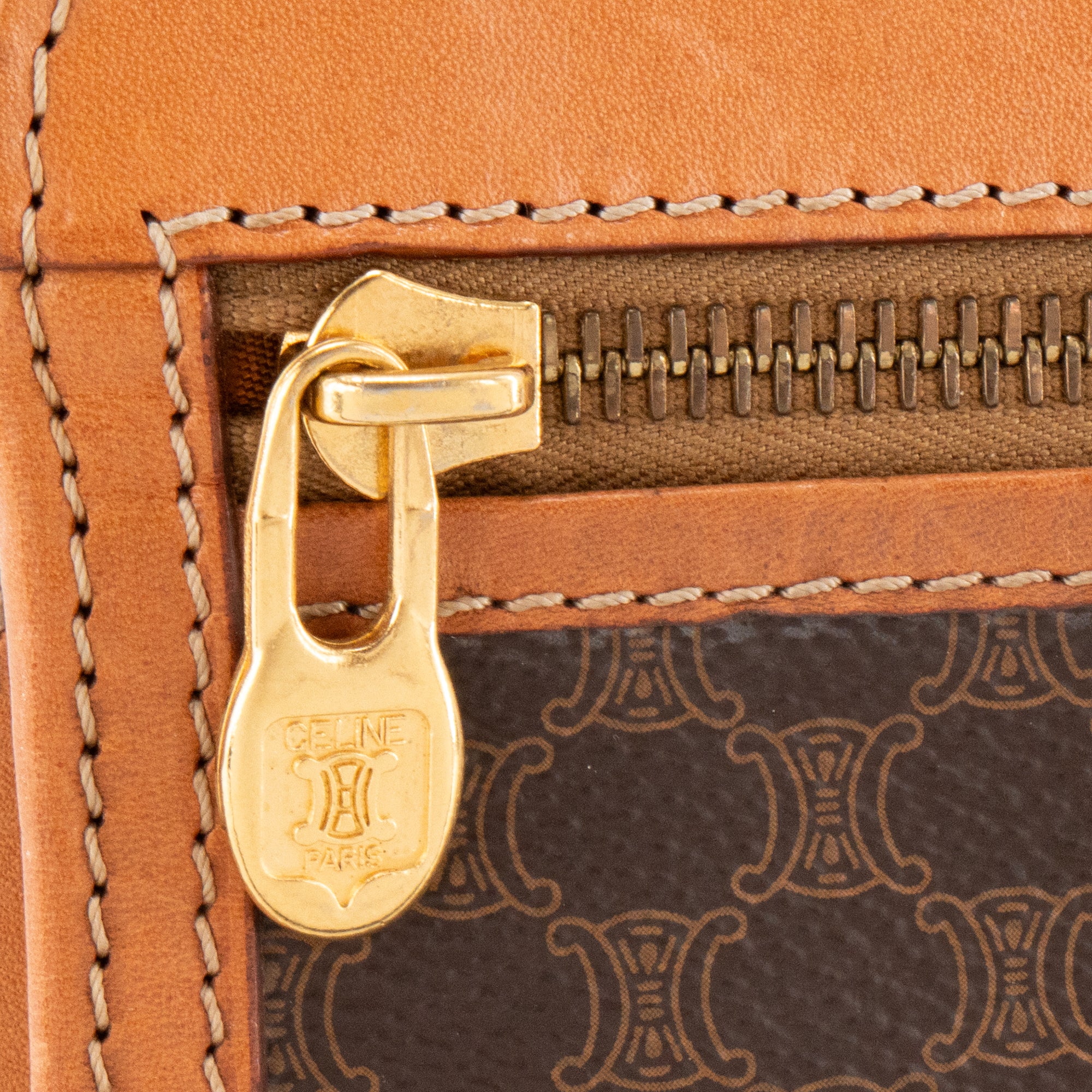 CELINE - Pochette Celine en toile enduite macadam vintage