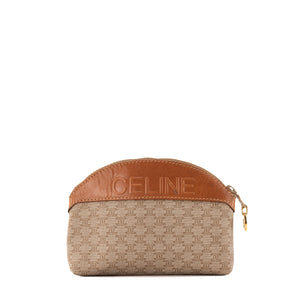 CELINE - Pochette Celine en toile monogrammée beige vintage