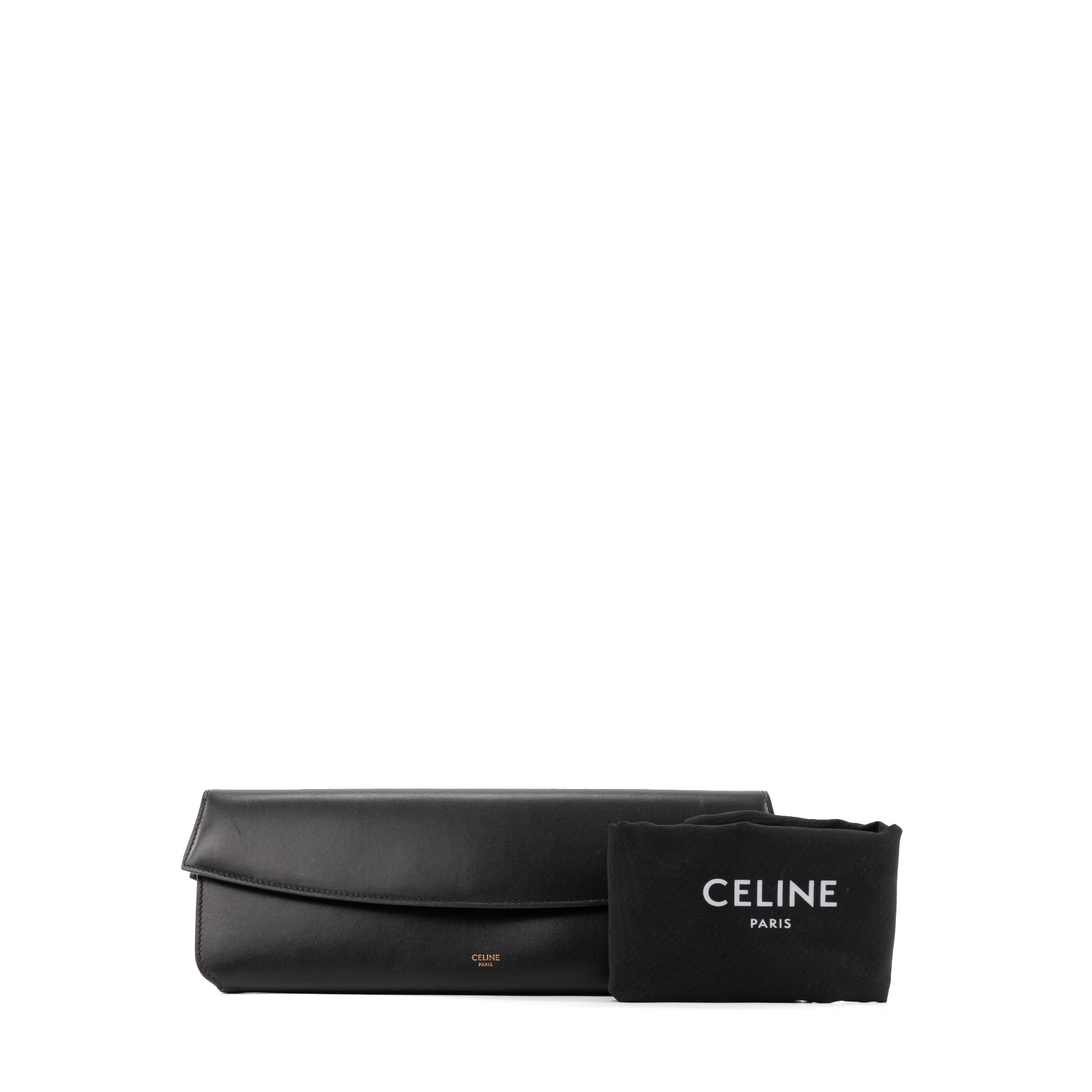 CELINE - Pochette Celine en cuir lisse noir