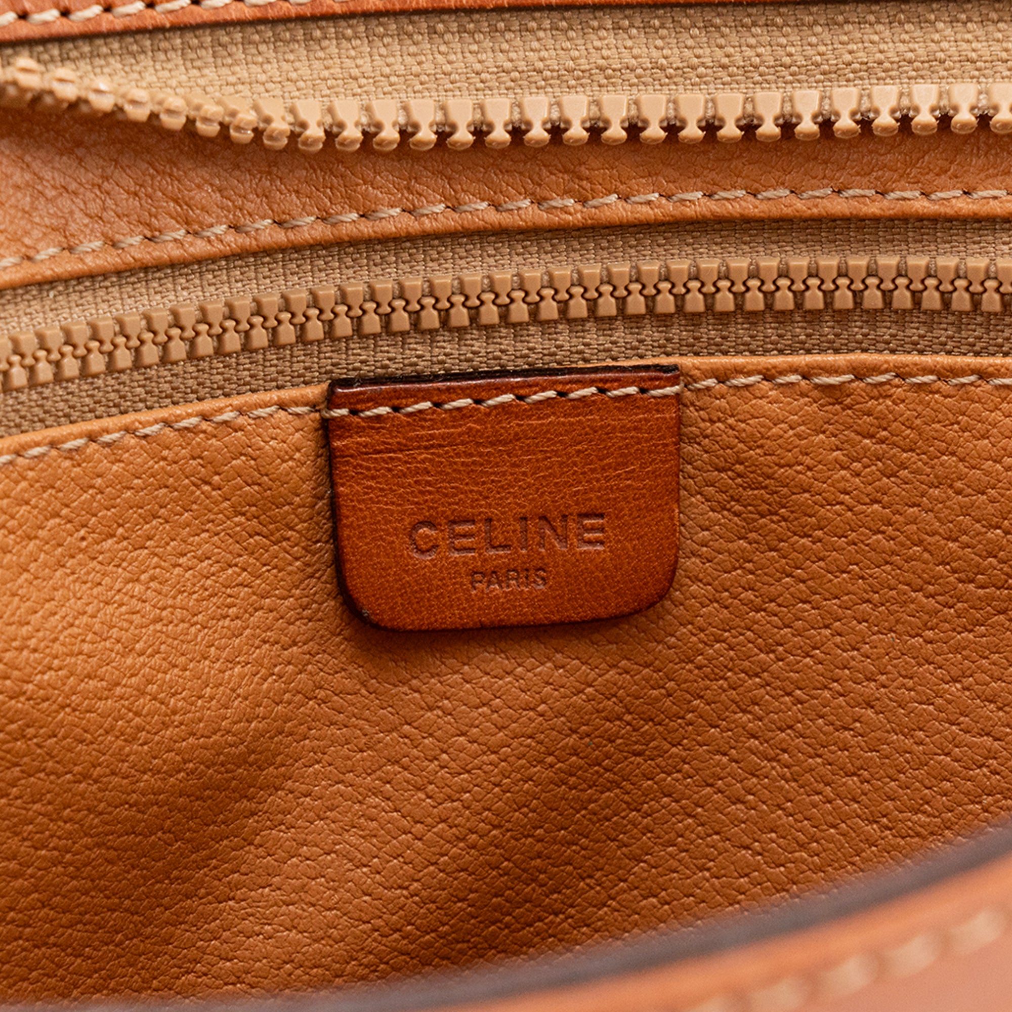 CÉLINE - Pochette GM Celine en toile enduite macadam marron vintage