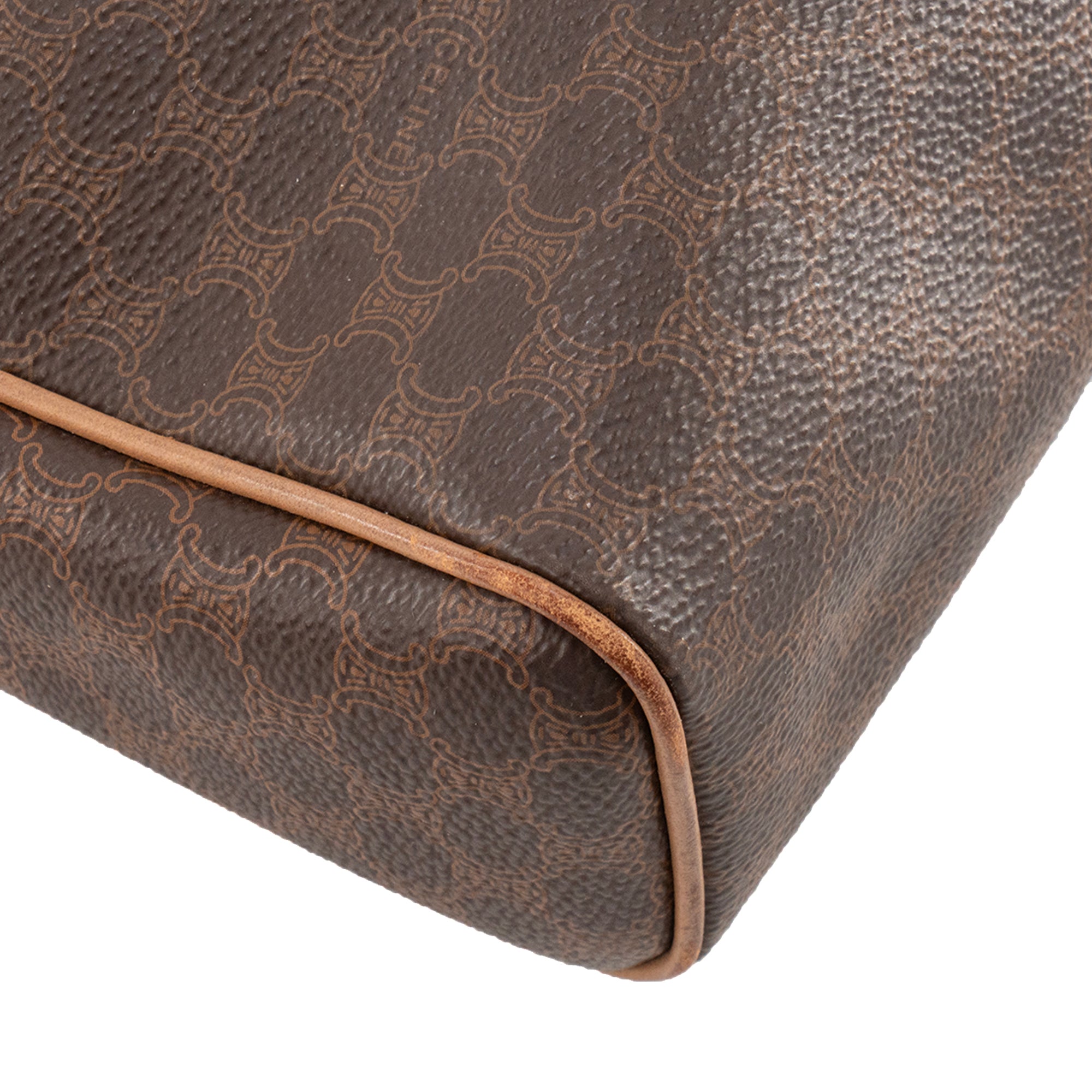 CELINE - Pochette GM Celine en toile enduite macadam marron vintage