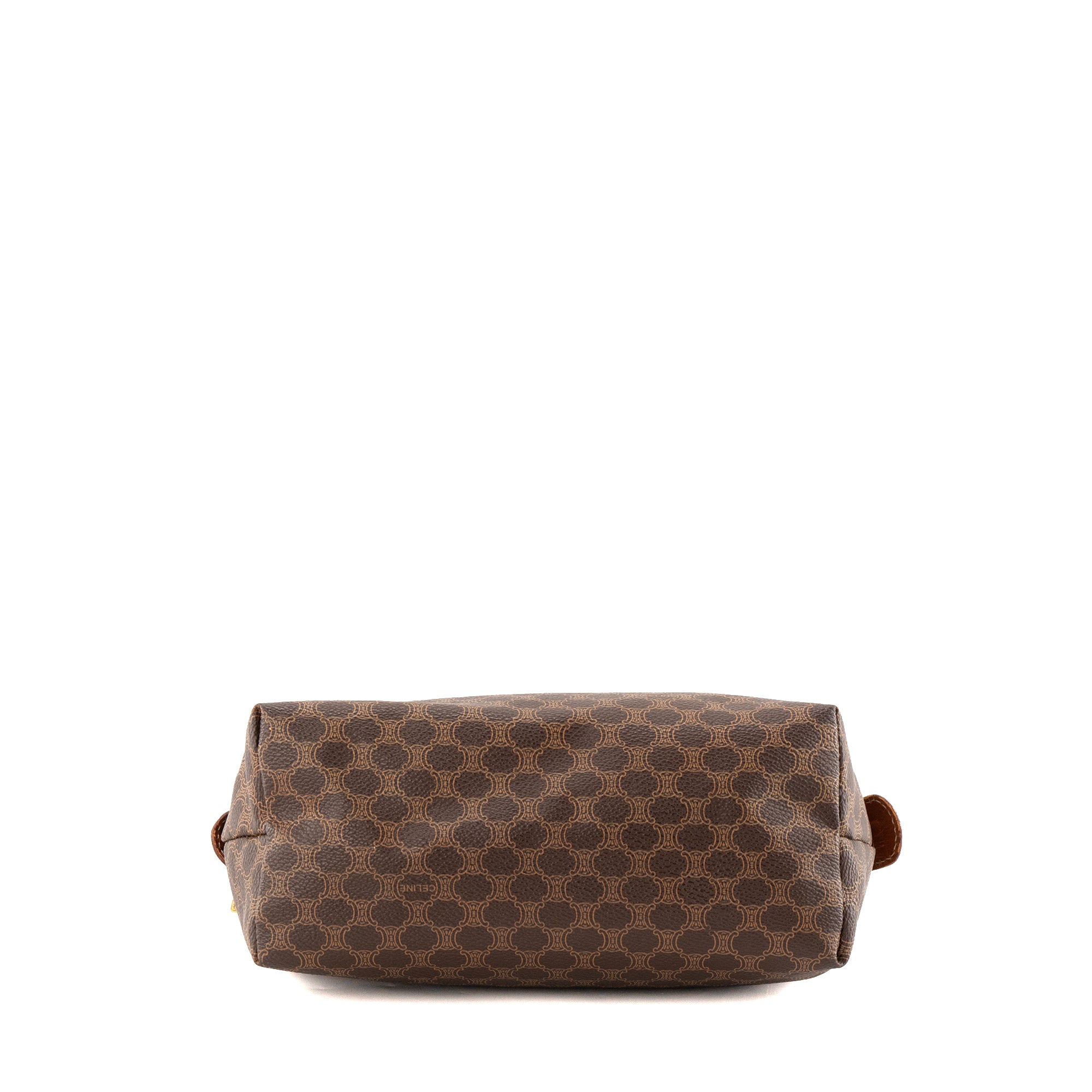CELINE - Pochette Triomphe Celine en toile enduite macadam marron vintage