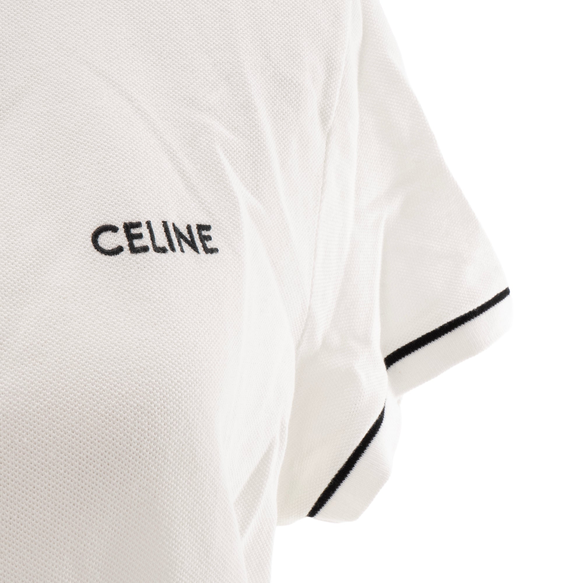 CELINE - Polo shirt Classic Celine en coton blanc et noir (L)