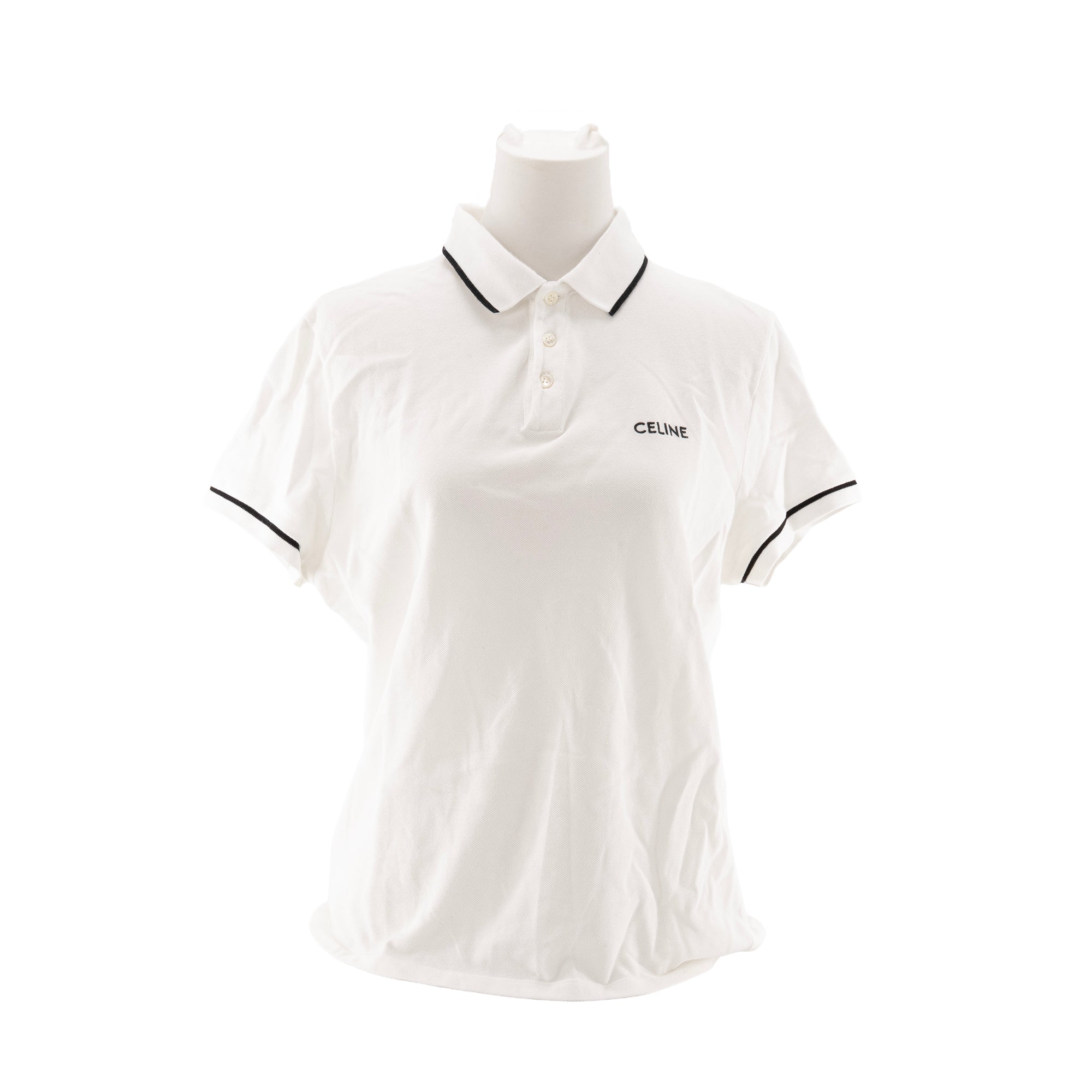 CELINE - Polo shirt Classic Celine en coton blanc et noir (L)