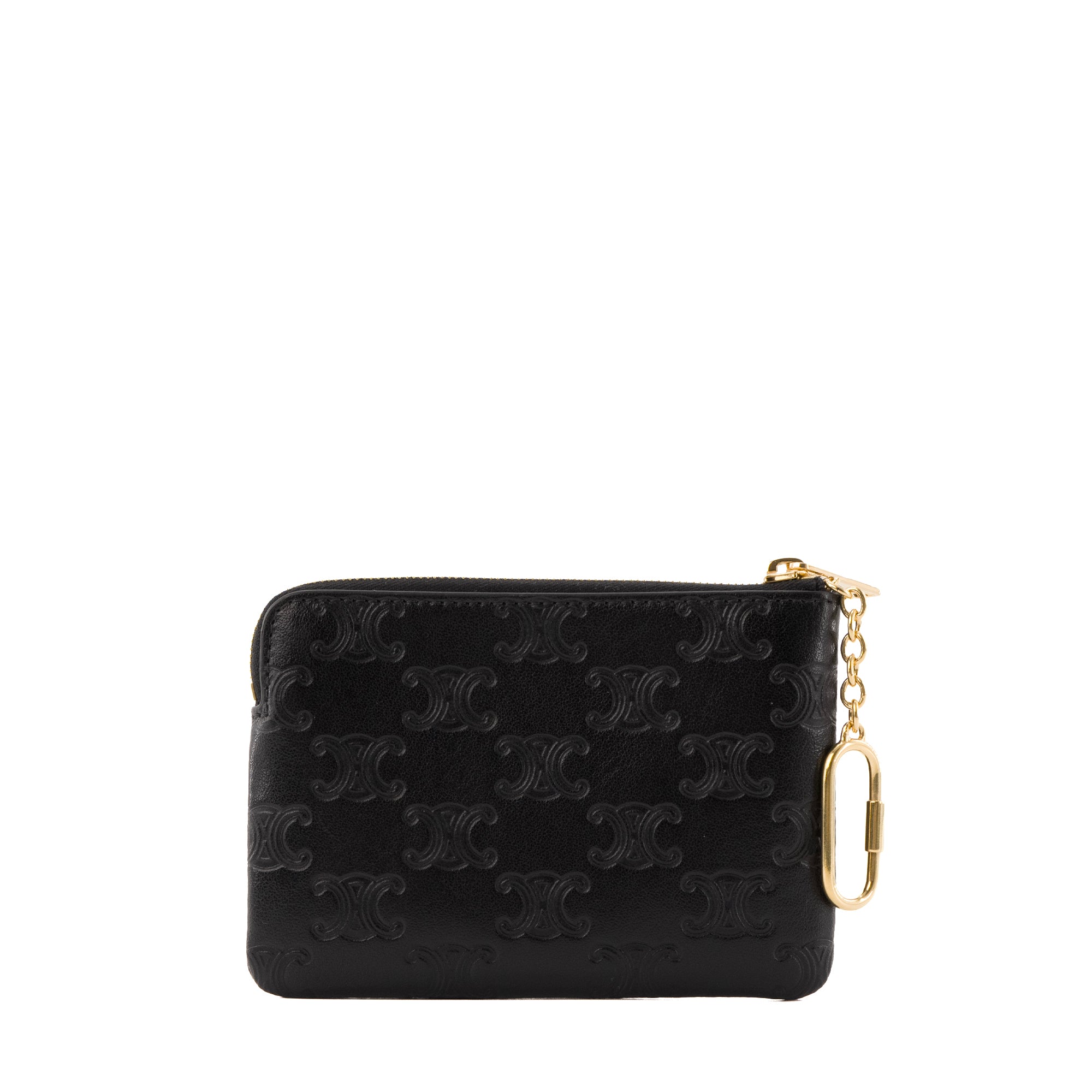 CELINE - Porte-monnaie Celine en cuir embossé noir