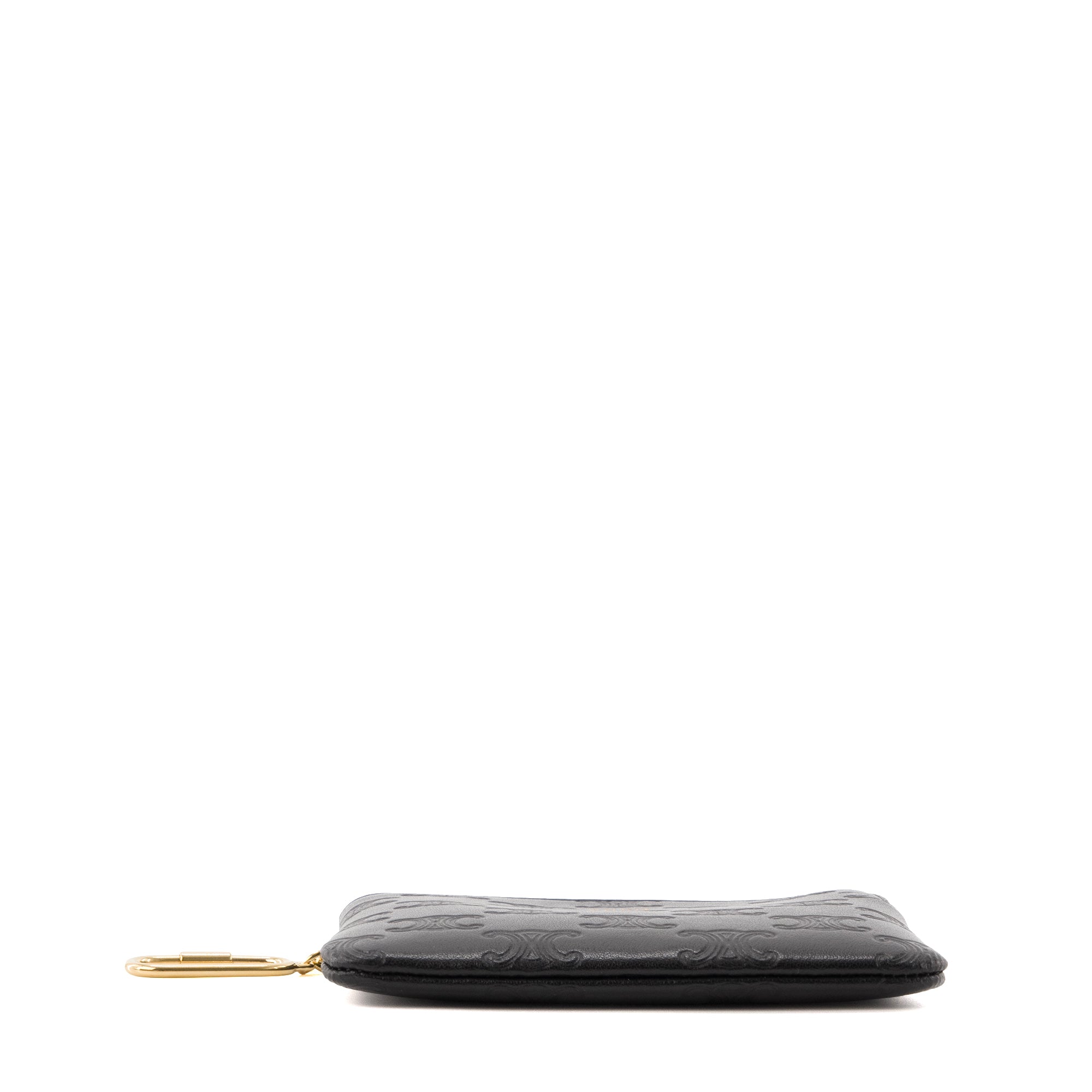 CELINE - Porte-monnaie Celine en cuir embossé noir