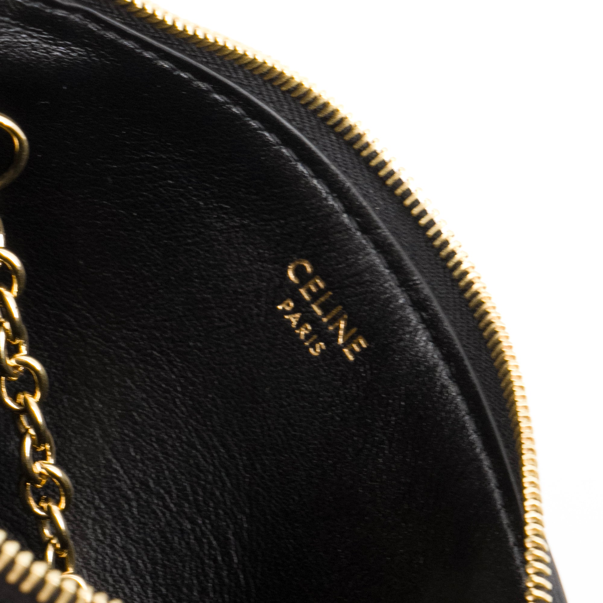 CELINE - Porte-monnaie Celine en cuir embossé noir