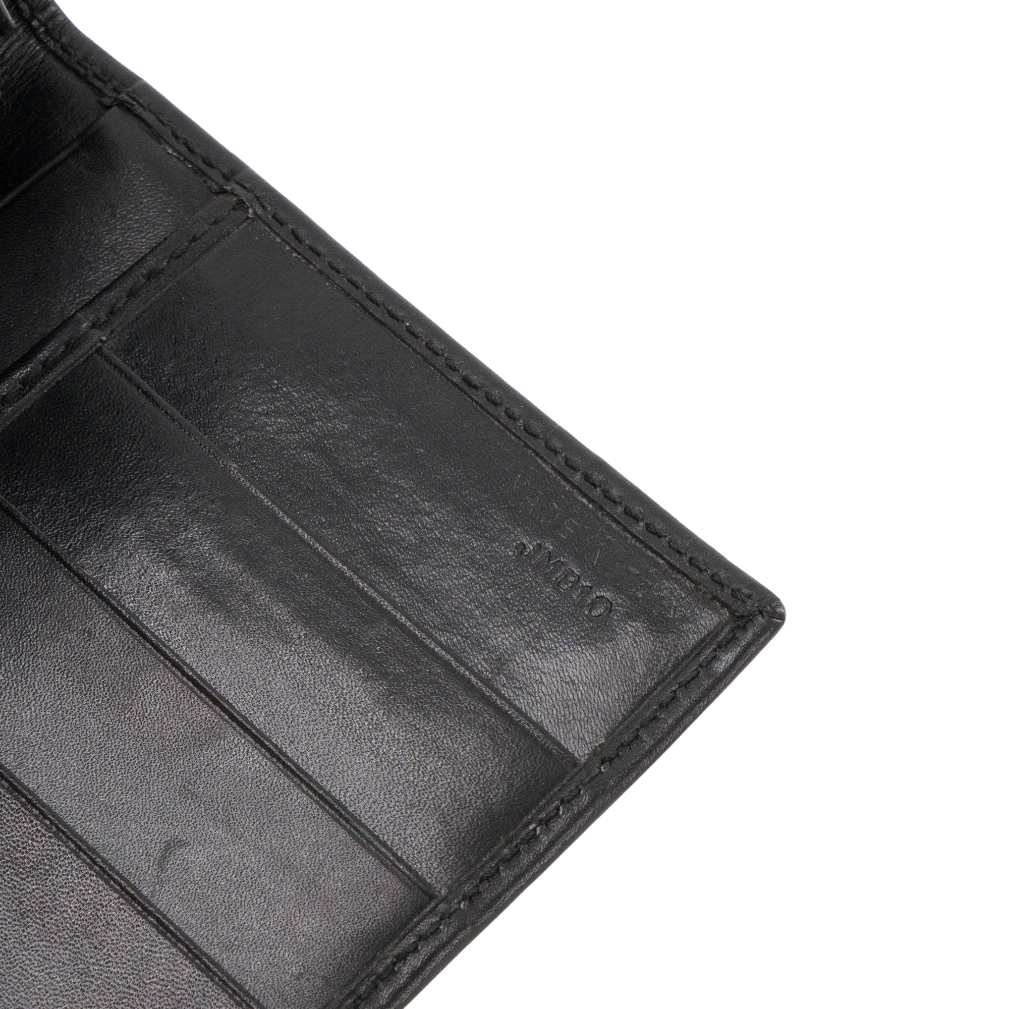 CELINE - Portefeuille Celine en cuir  lisse noir vintage