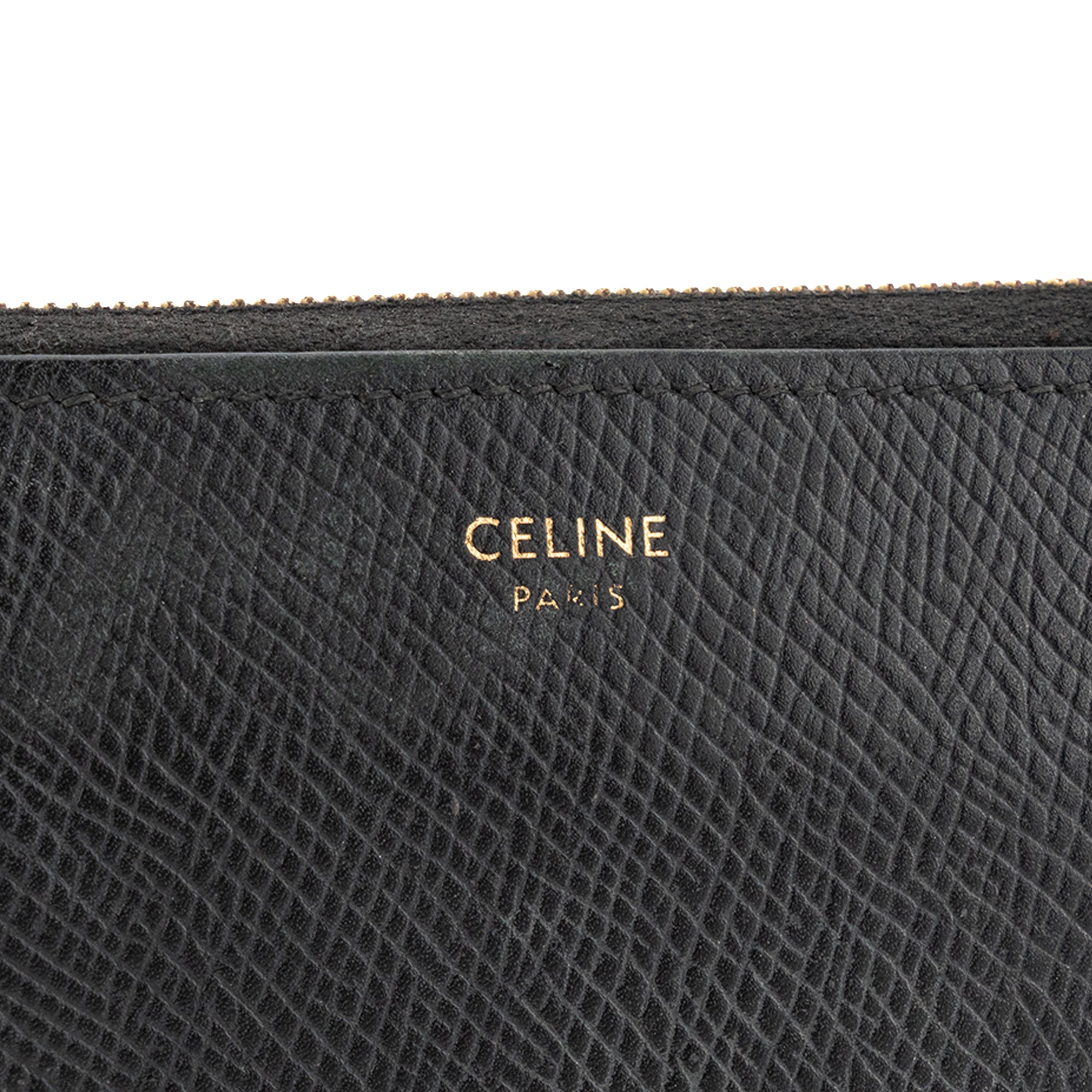 CELINE - Portefeuille long Celine en cuir grainé noir