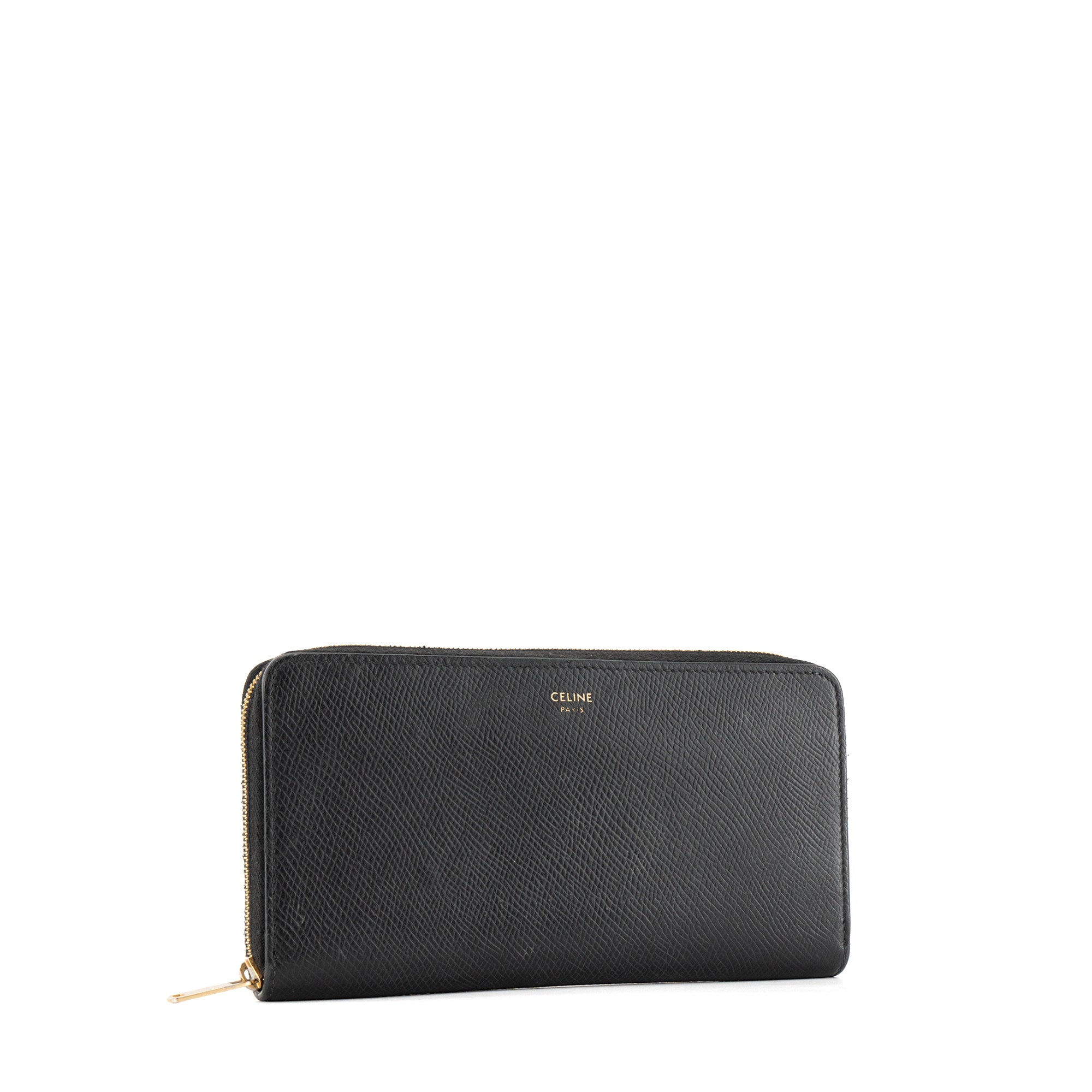 CELINE - Portefeuille long Celine en cuir grainé noir