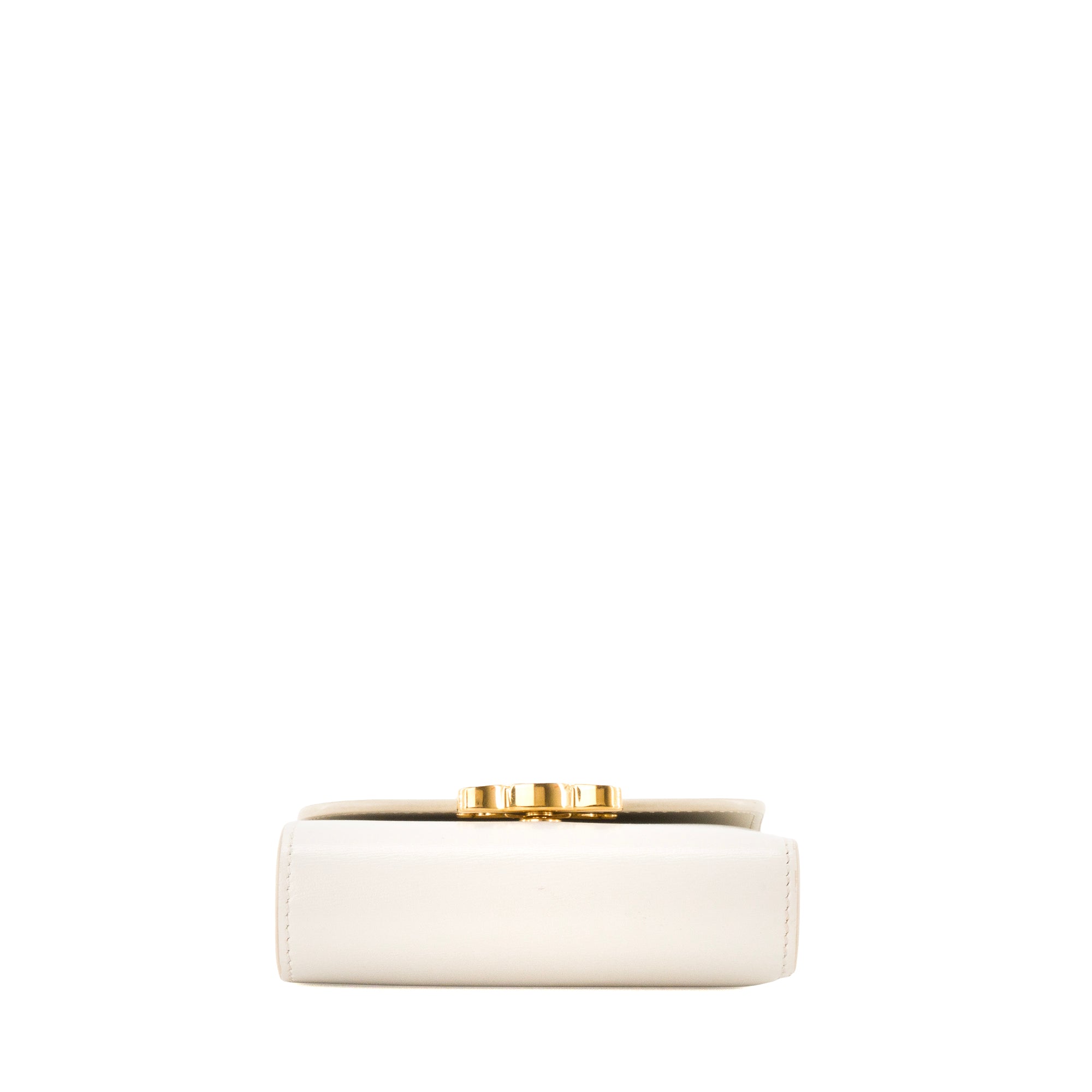 CELINE - Portefeuille Triomphe PM Celine en cuir lisse blanc écru