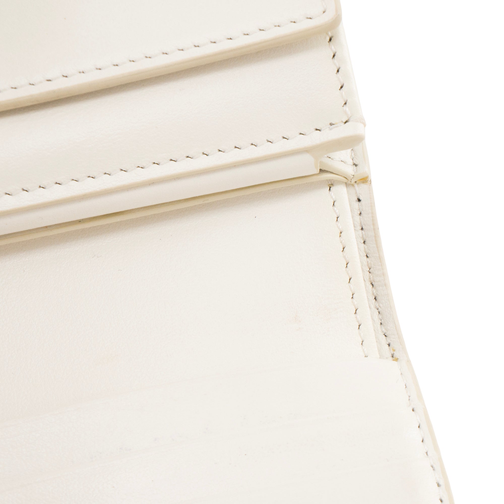 CELINE - Portefeuille Triomphe PM Celine en cuir lisse blanc écru