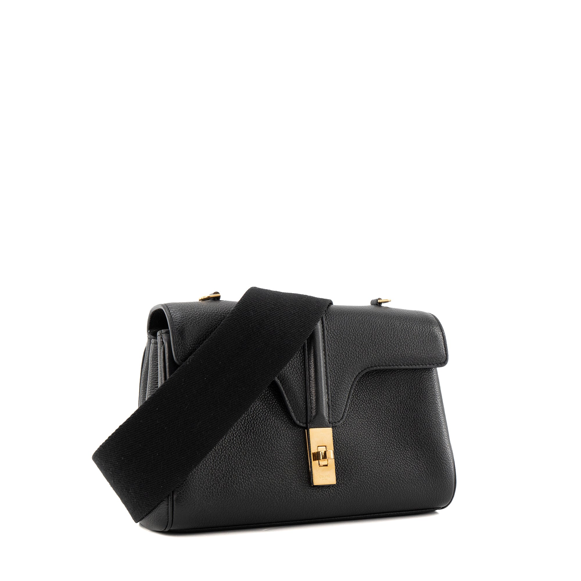 CELINE - Sac à bandoulière 16 Soft Teen Celine en cuir grainé noir