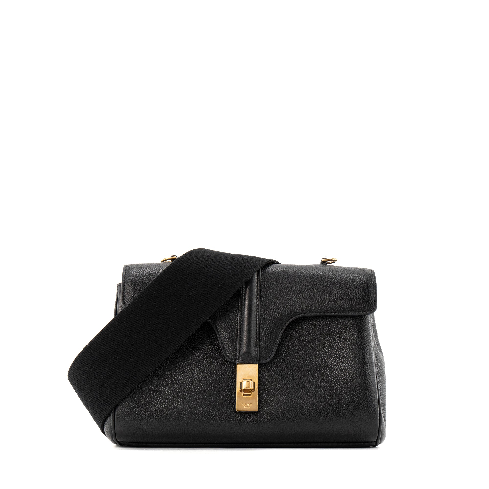 CELINE - Sac à bandoulière 16 Soft Teen Celine en cuir grainé noir