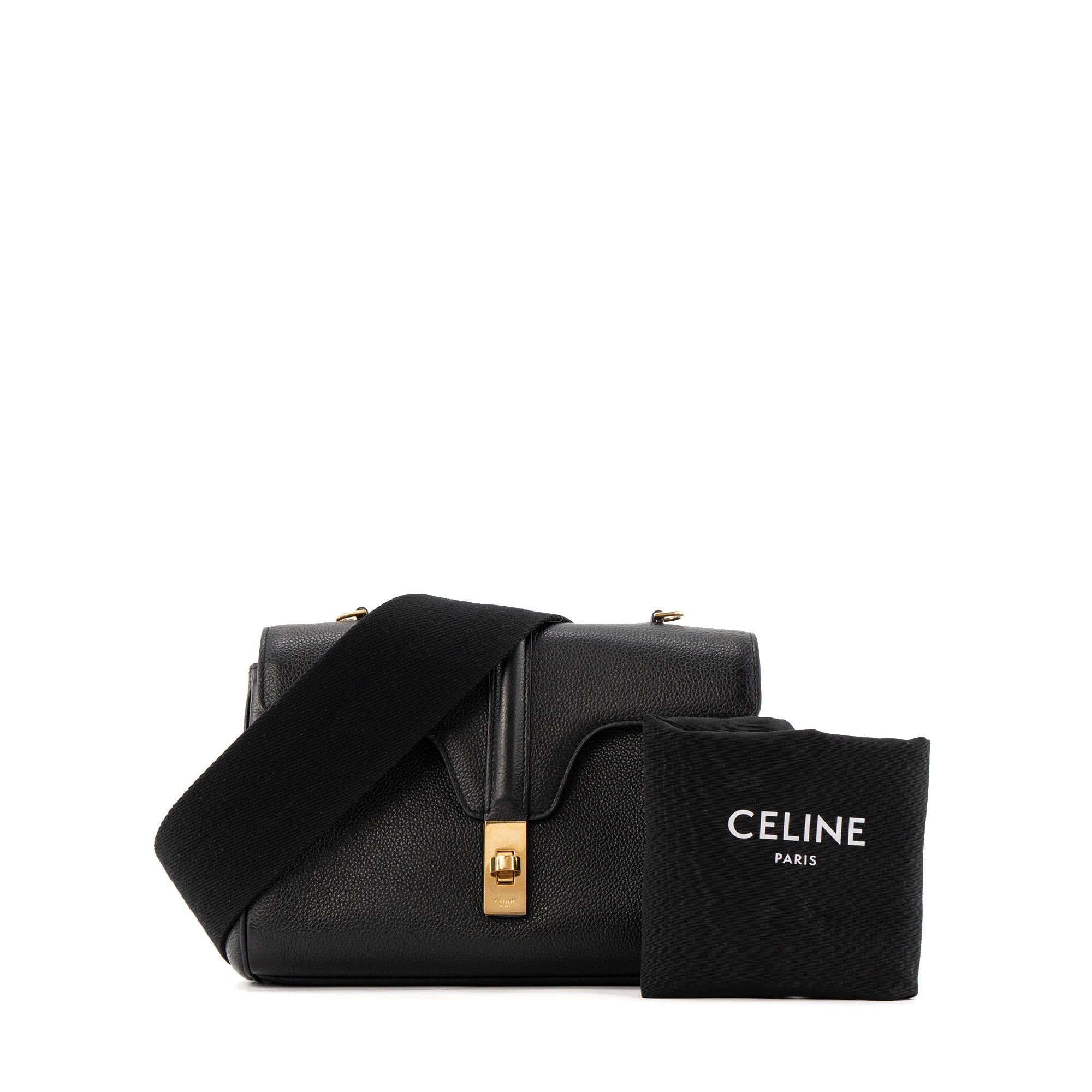 CELINE - Sac à bandoulière 16 Soft Teen Celine en cuir grainé noir